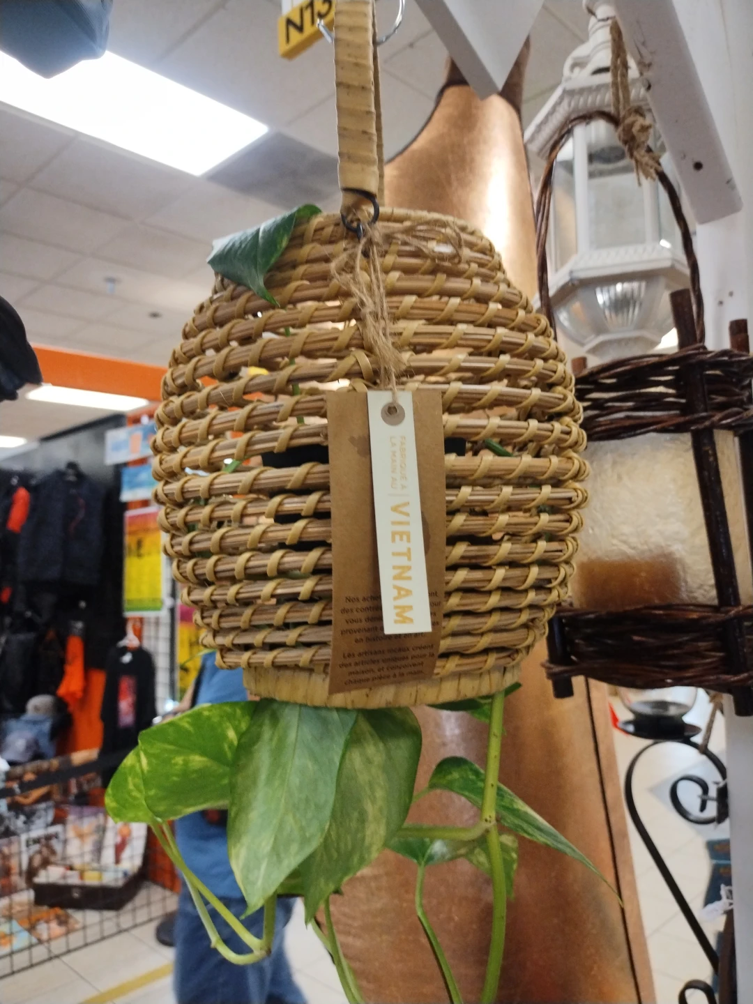 Wicker Hanging Basket Planter