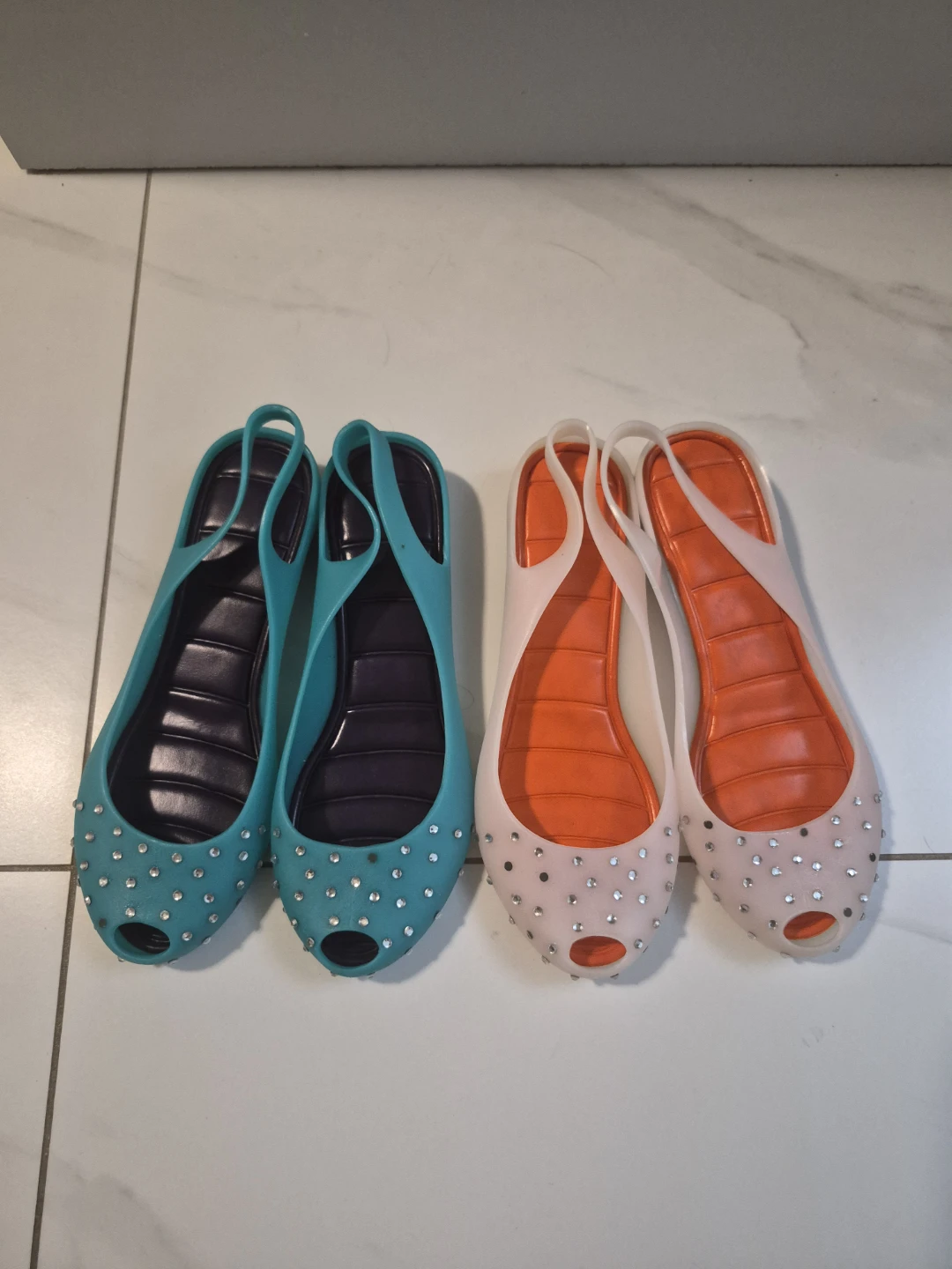 NEW Jelly Flats with Rhinestones Size 6