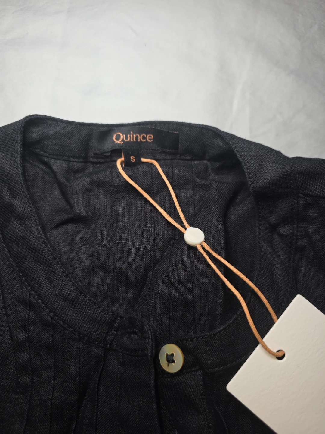 Quince Black Linen Blend Shirt Dress - photo 4