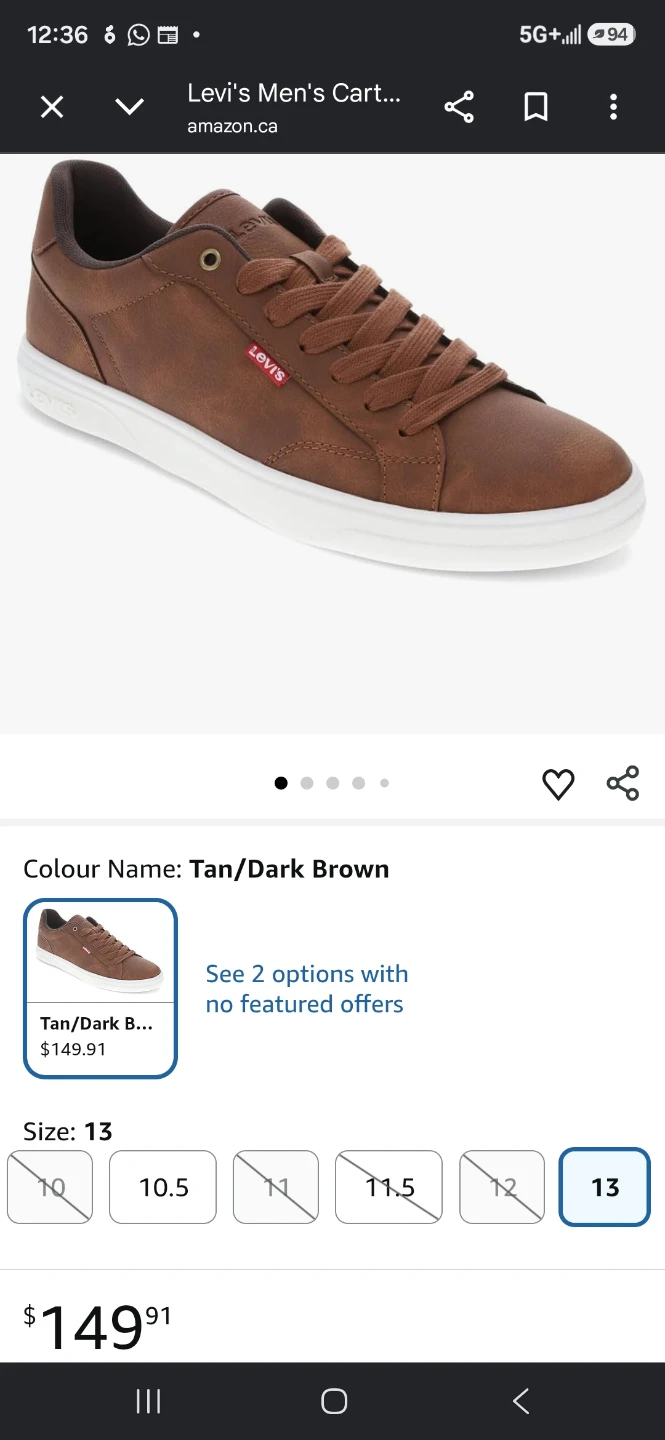 Levi's Brown Leather Comfort Shoes - photo 5