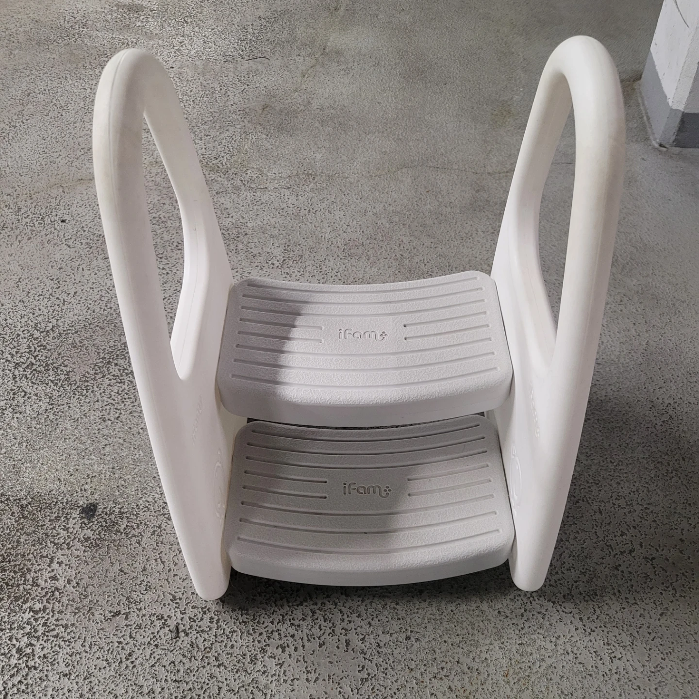 iFam Safe Guard 2-Step Stool with Handles (White)