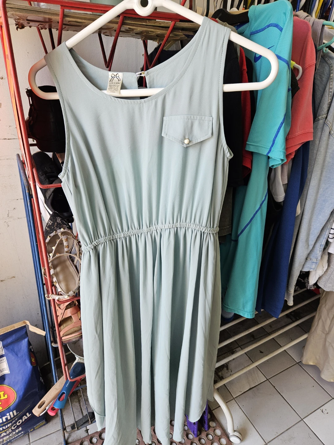Sleeveless Light Blue Dress