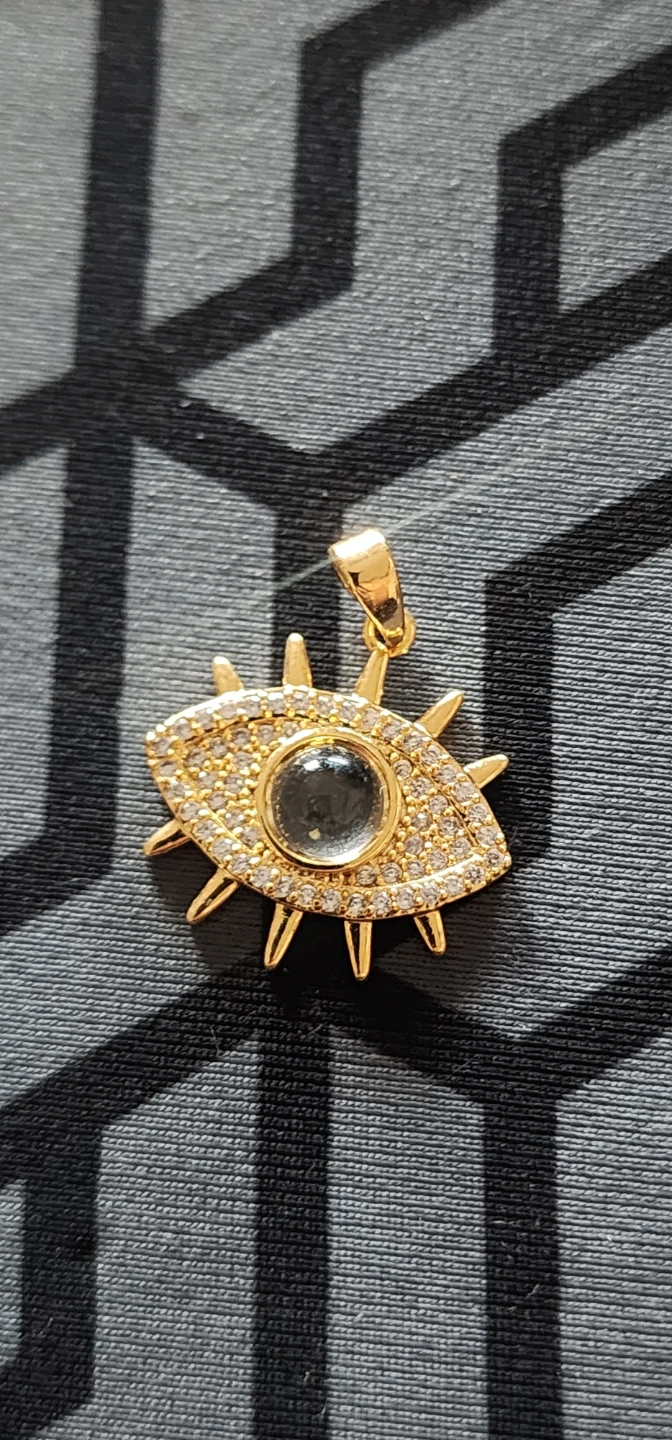 Gold plated Evil Eye Pendant Necklace Charm - photo 2