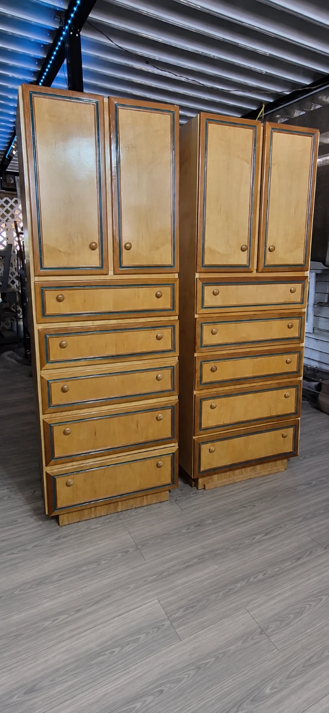 Vintage Wooden Dresser and Cabinet Set