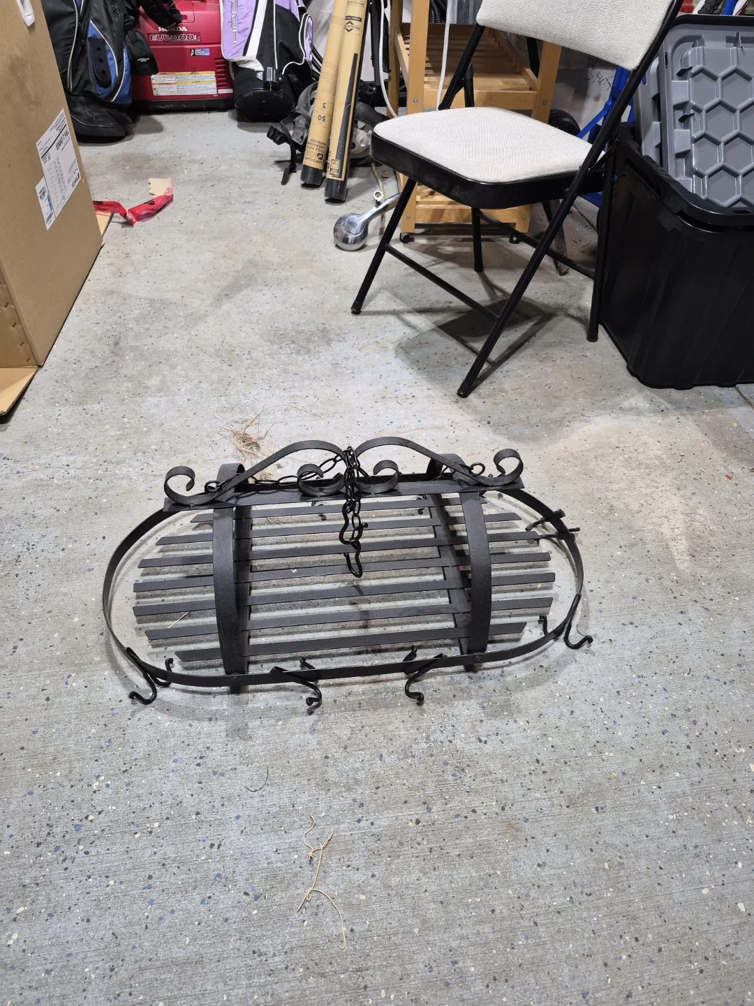 Wrought Iron Hanging Pot Rack with Hooks - photo 2