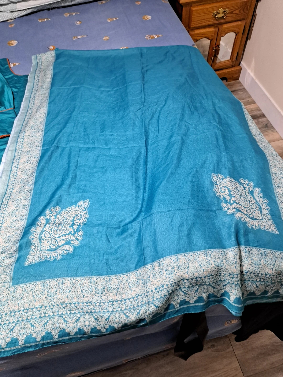 Teal "Pazami Suit" with Embroidered Churidars - photo 3