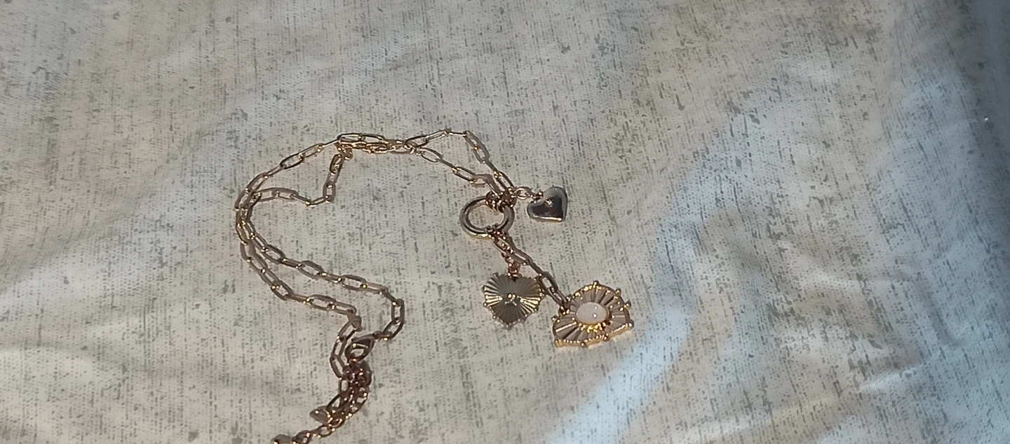 💛Golden Heart Paperclip Charm Necklace - photo 4