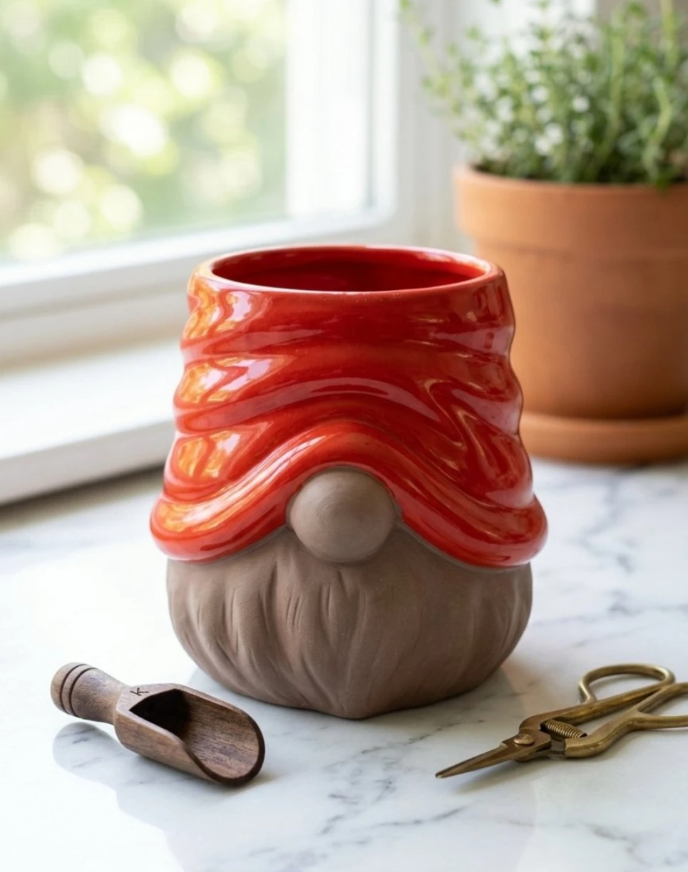 Brand New Red Gnome Pot