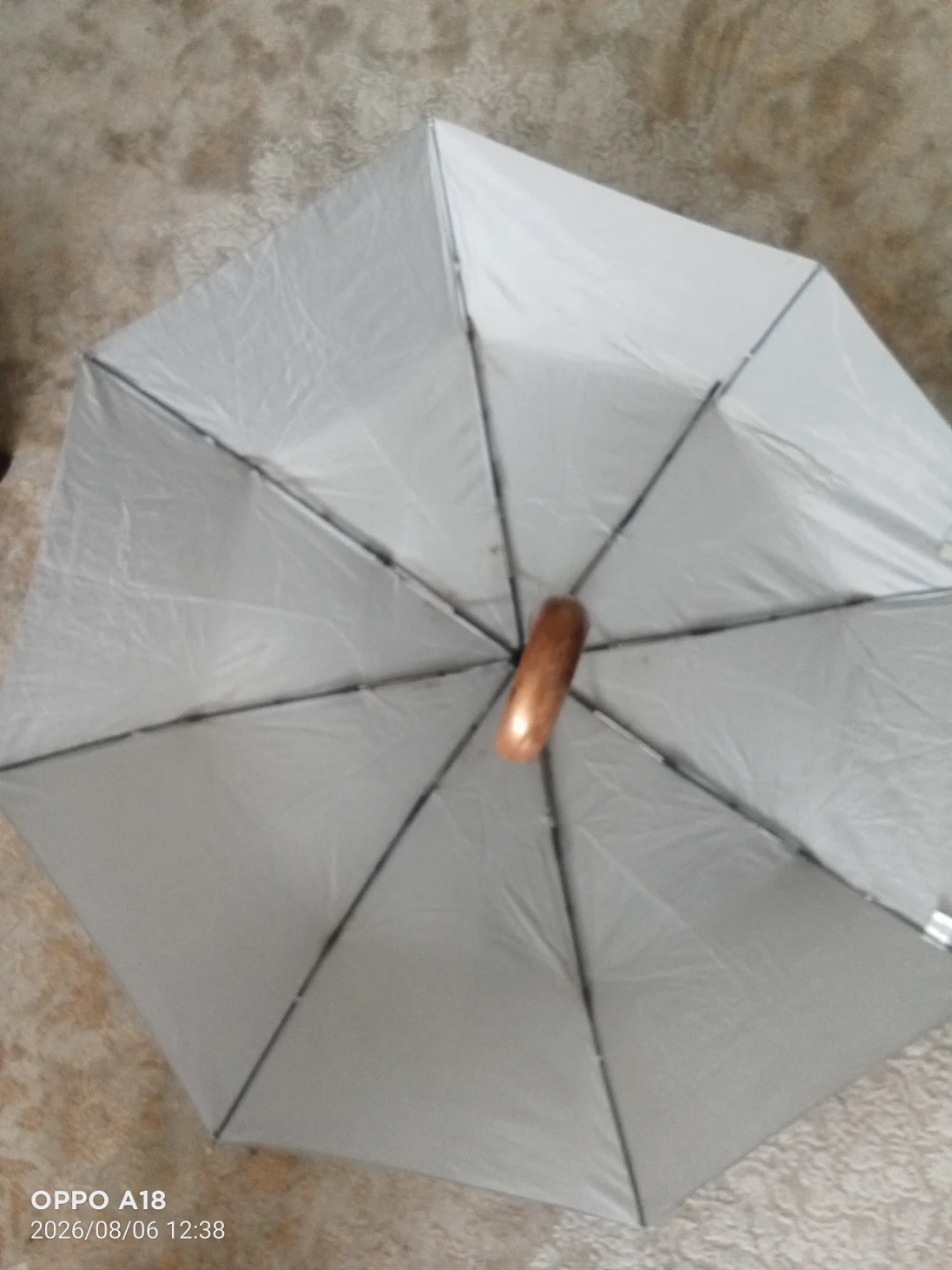Light Grey Umbrella with Wooden Handle - photo 2