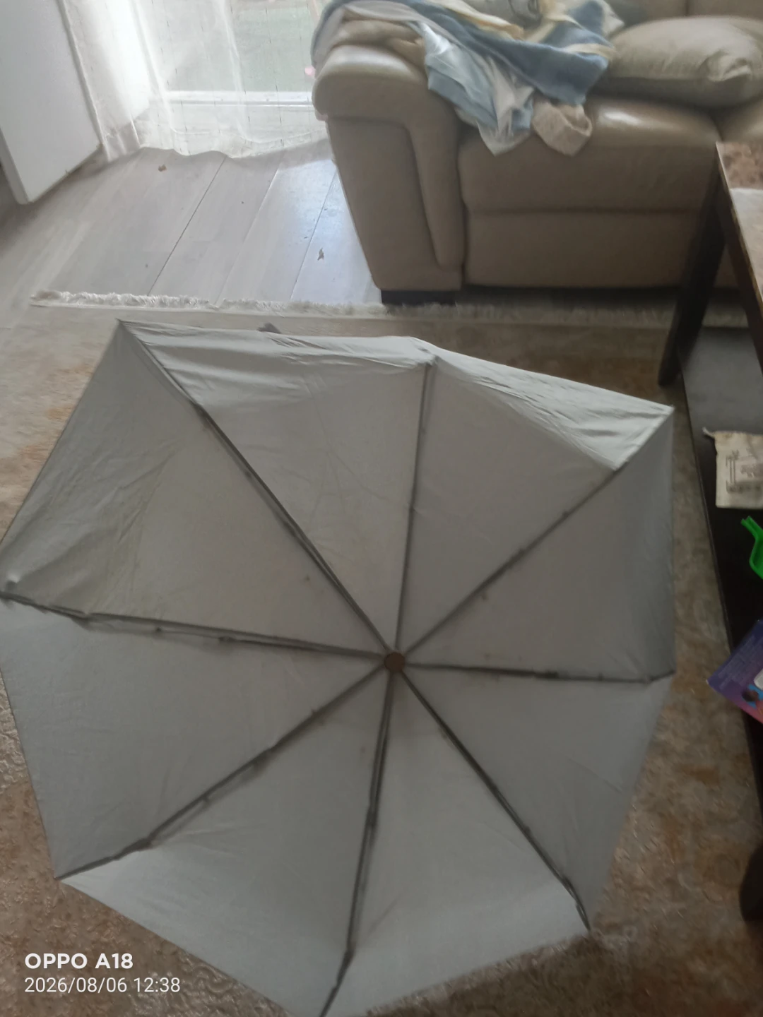 Light Grey Umbrella with Wooden Handle - photo 3