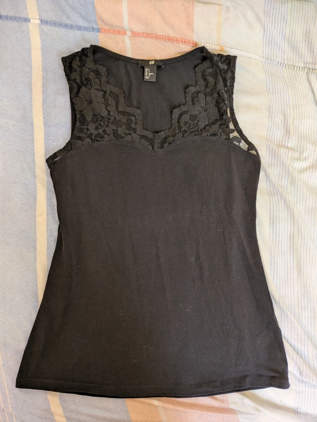 H&M Black Lace Trim Tank Top