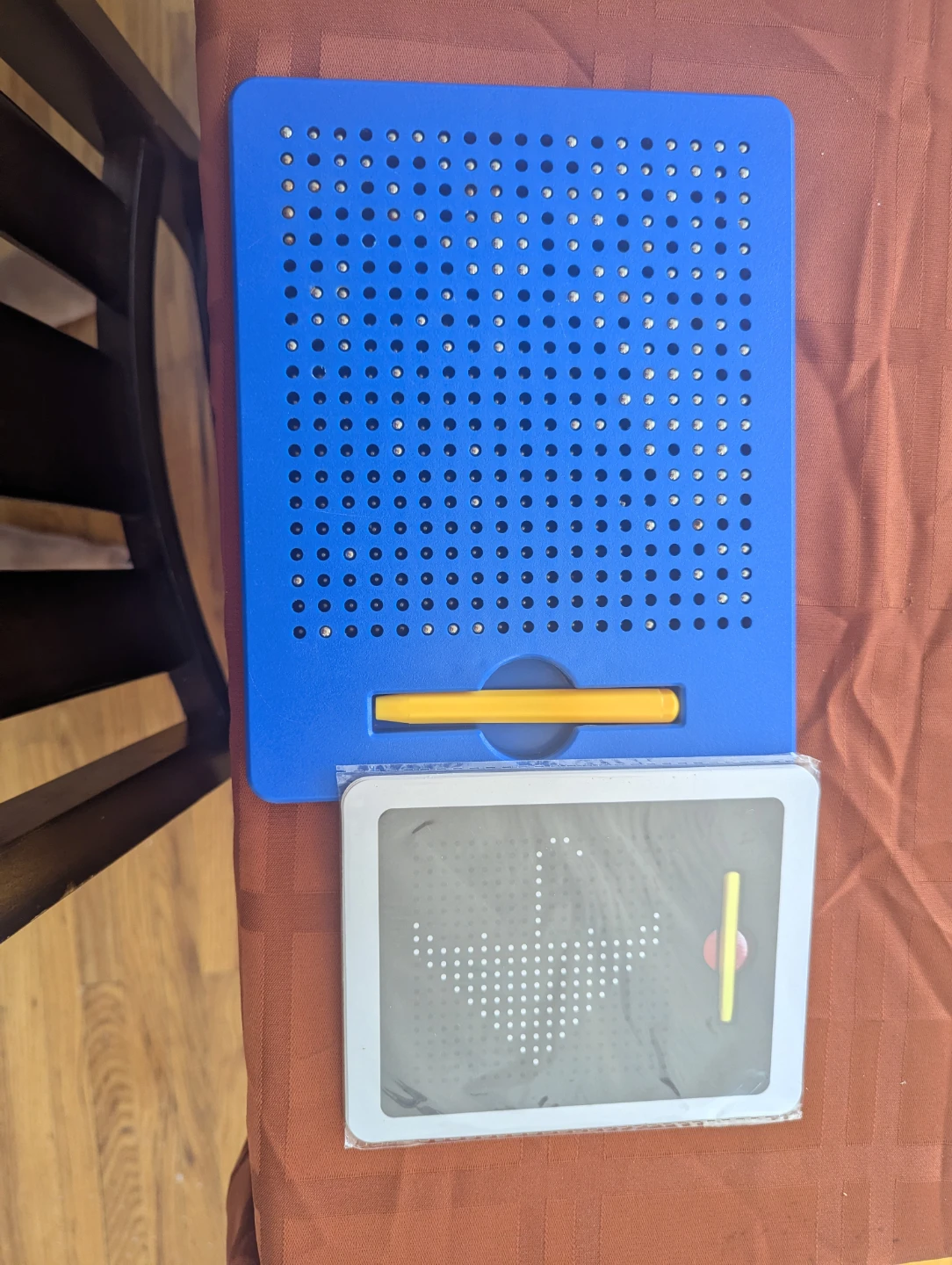 Blue Magnetic Drawing Board with Stylus and Stencil Cards