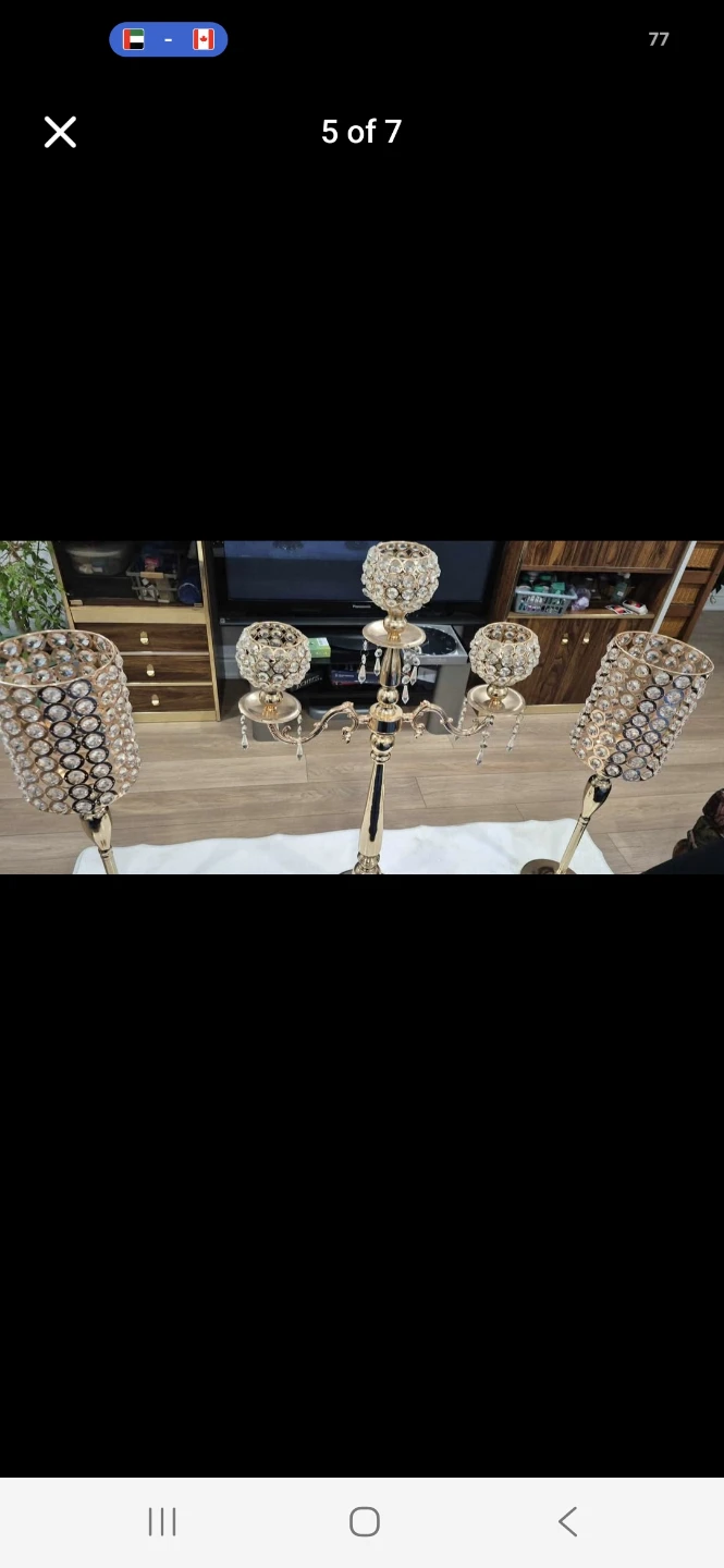 Gold Candelabra with Crystal Accents - photo 3
