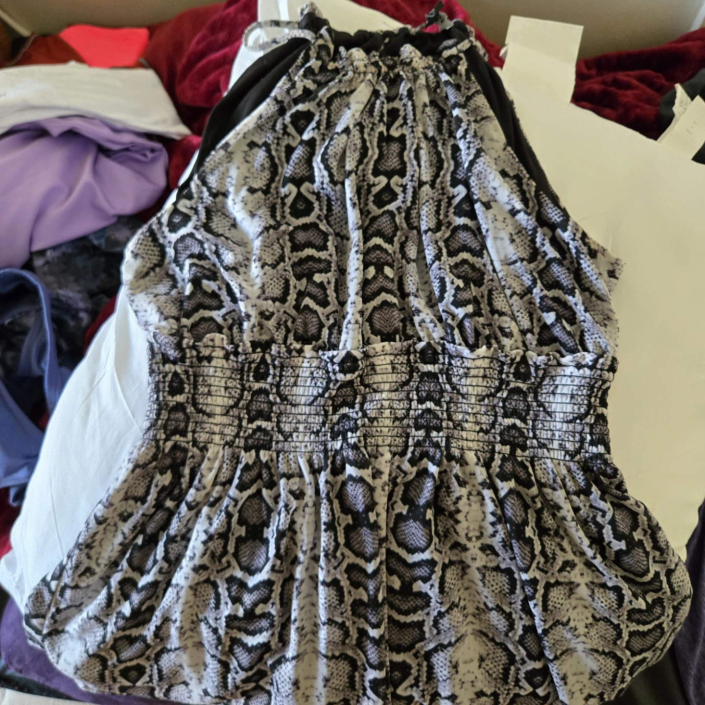 Express Snake Print Halter Top Size S - photo 2