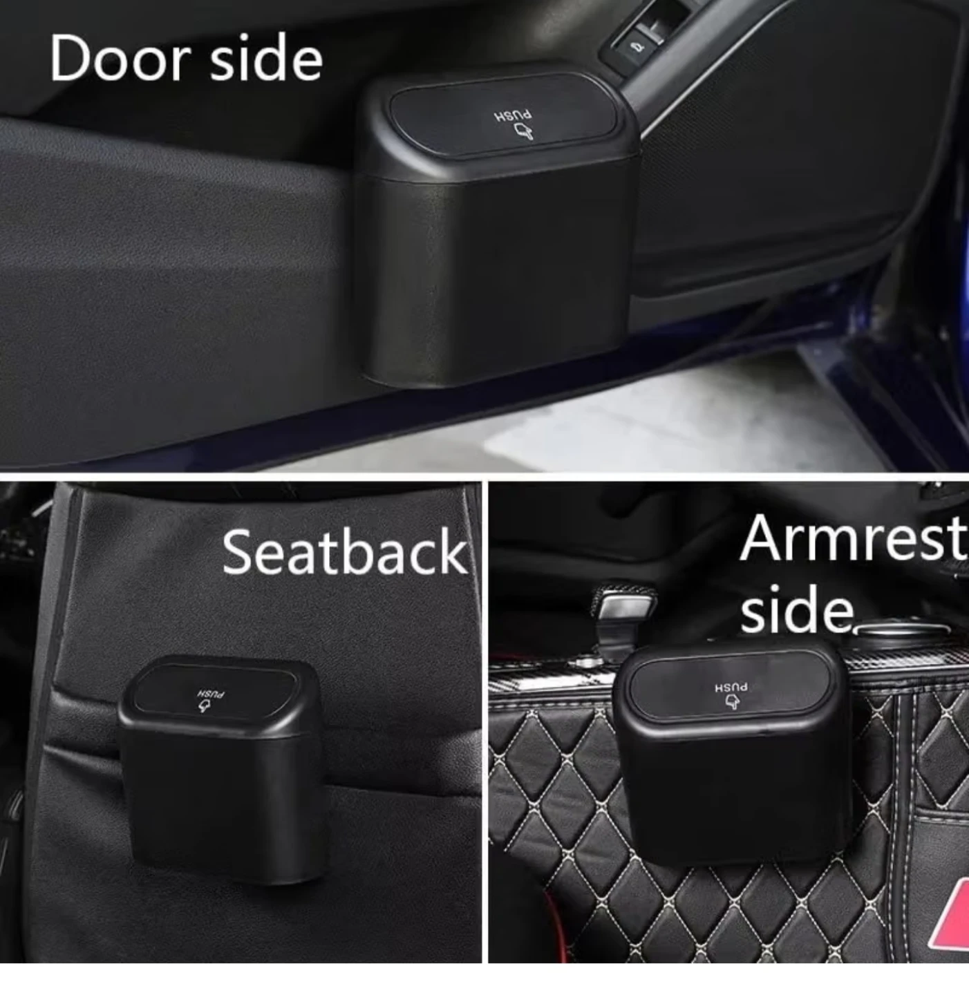 Black Car Trash Can with Lid