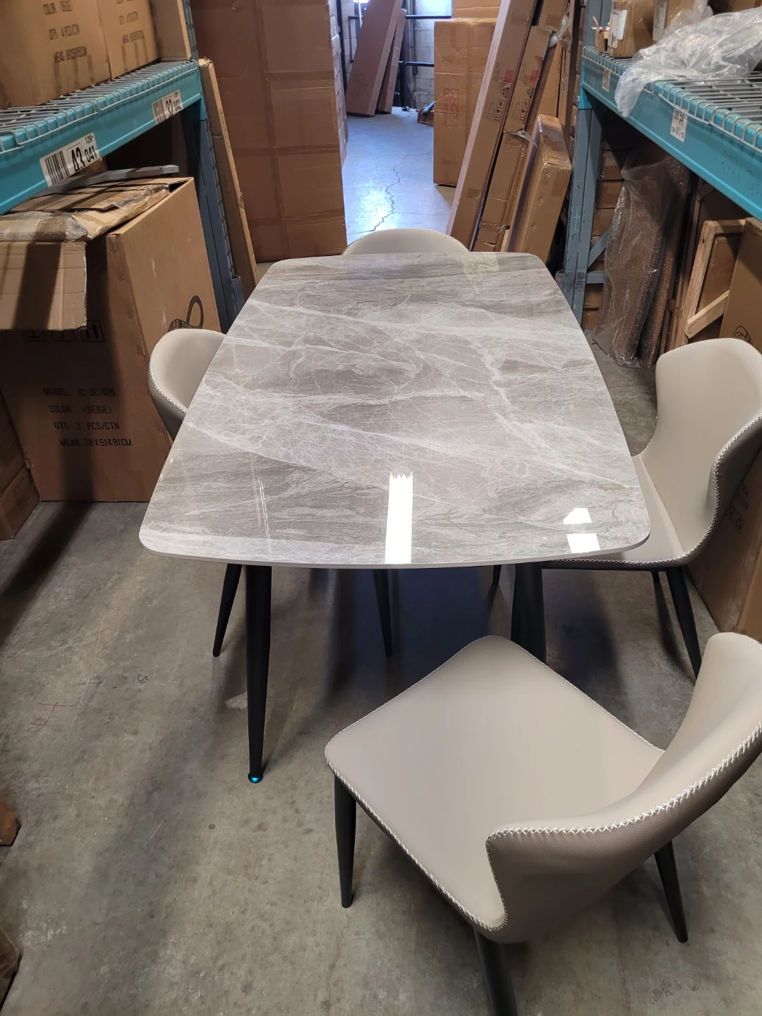 Marble Dining Table with 4 Chairs