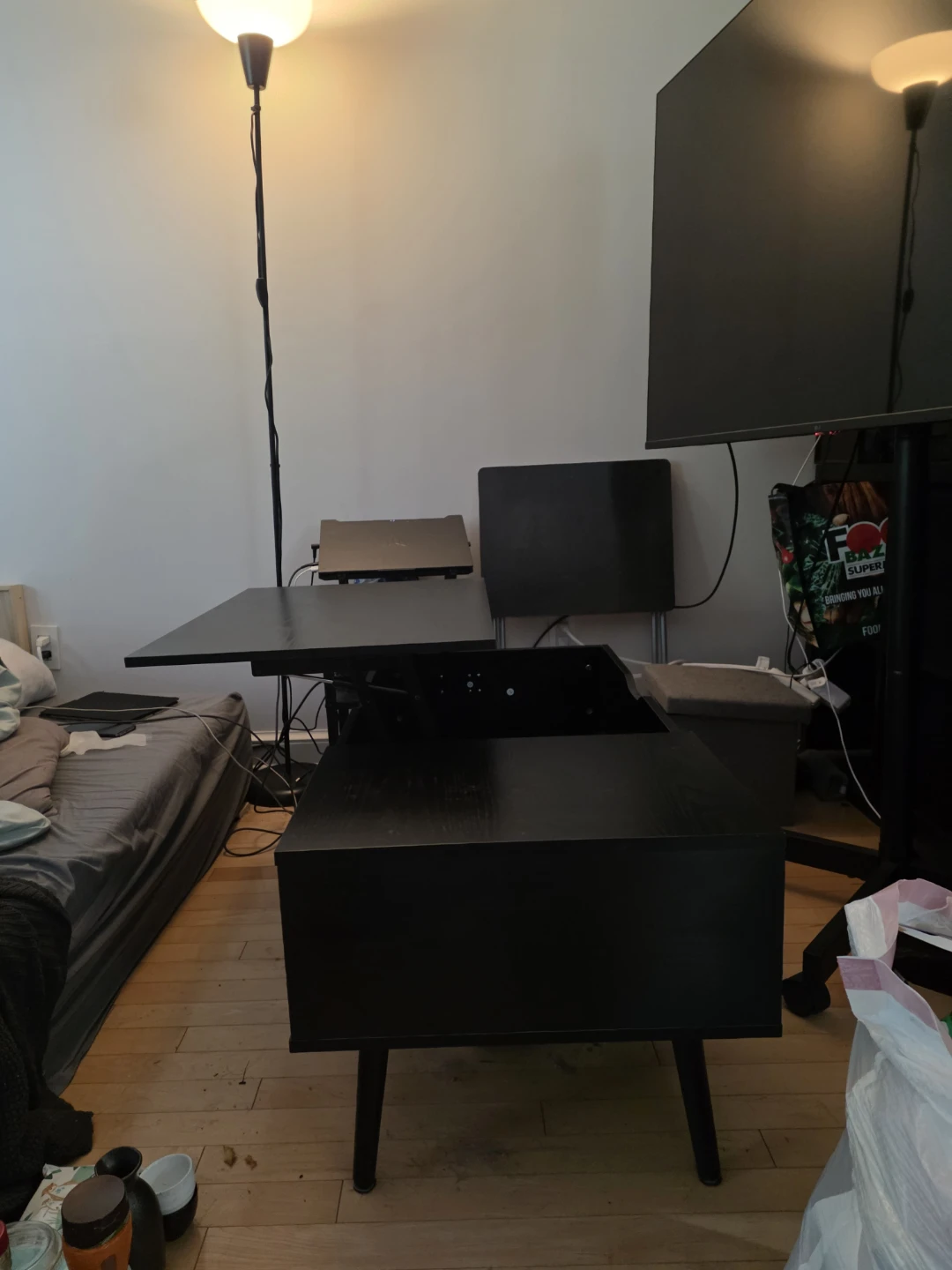 Black lift-up Coffee Table with Storage - photo 3