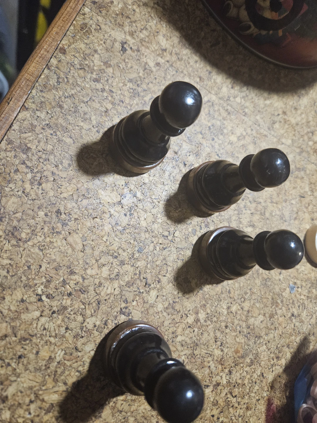 Black and Brown Wooden Chess Pawns (4 pcs) - photo 3