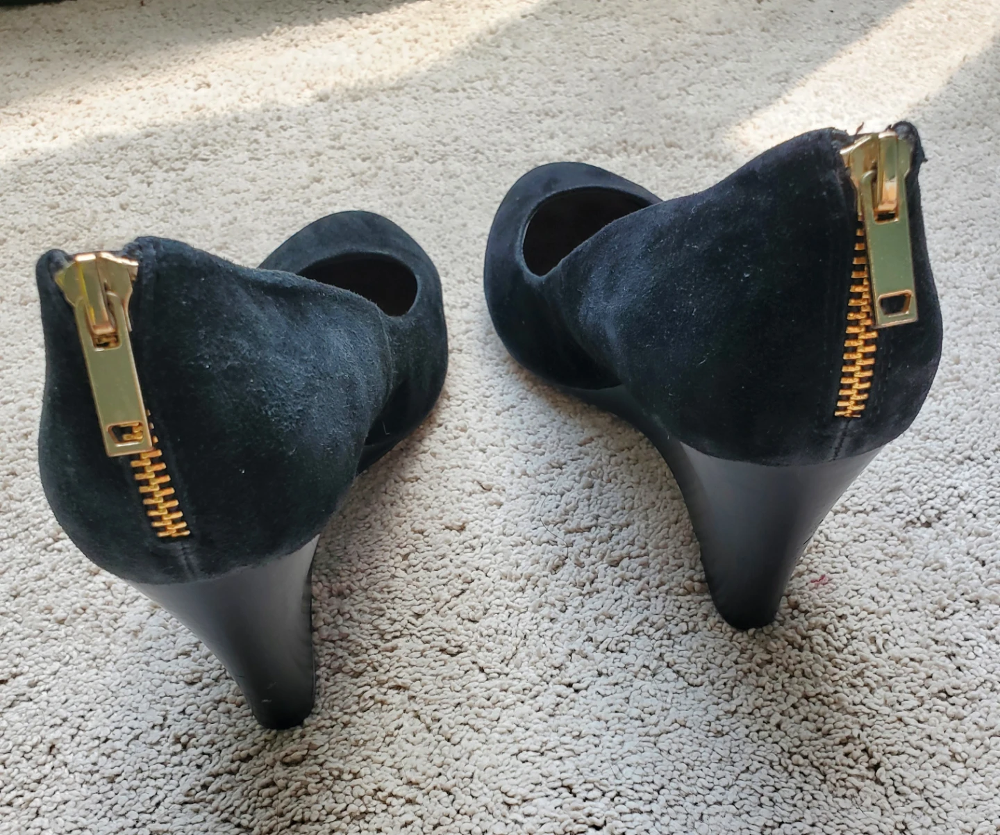 Aldo Black Suede Wedge Heels Size 9 - photo 3