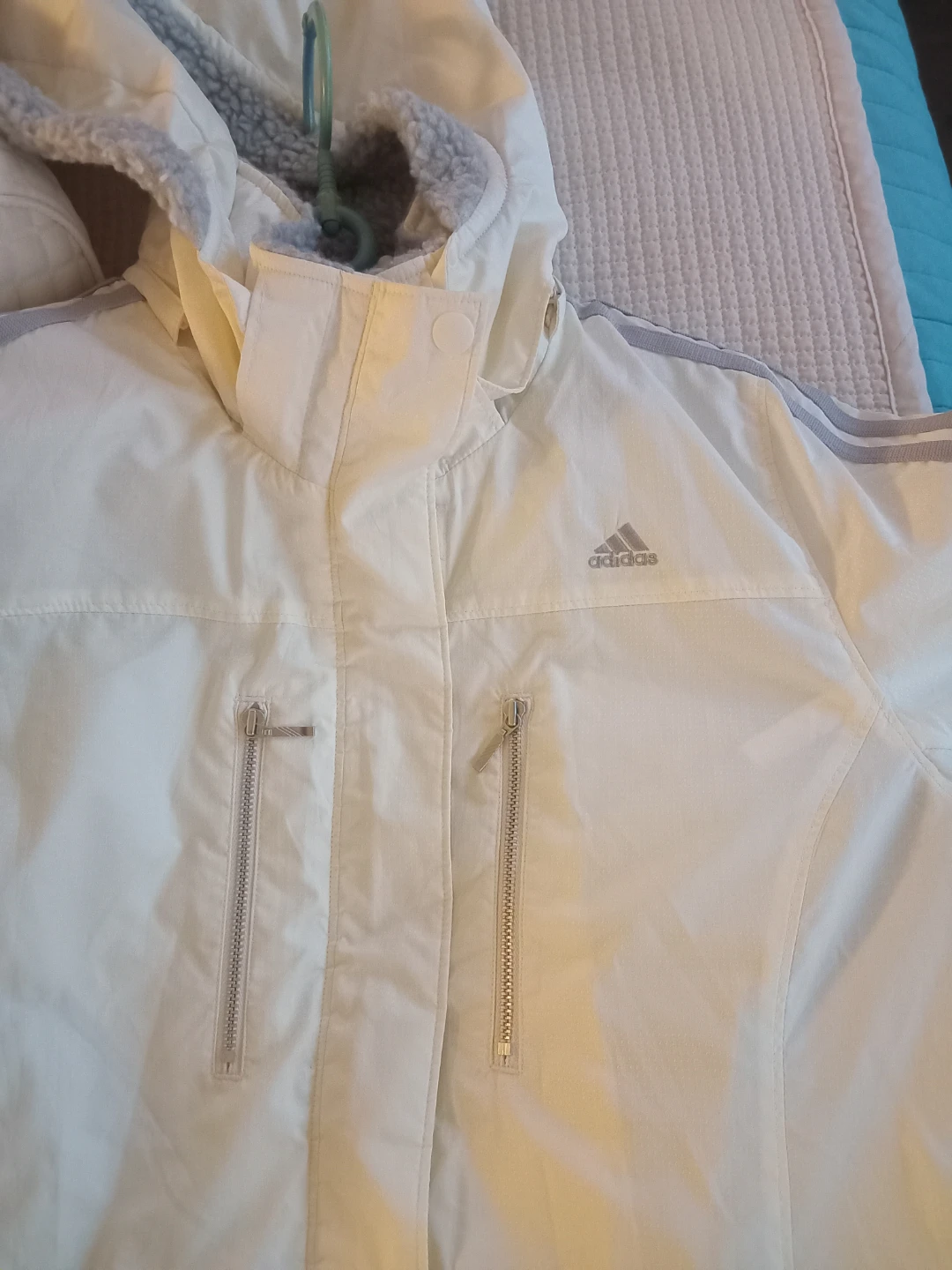 Adidas Women's White Sherpa Lined Parka Jacket - photo 4