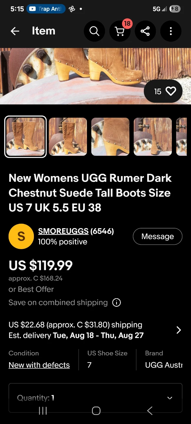 New Womens UGG Rumer Dark Chestnut Suede Tall Boots - photo 4