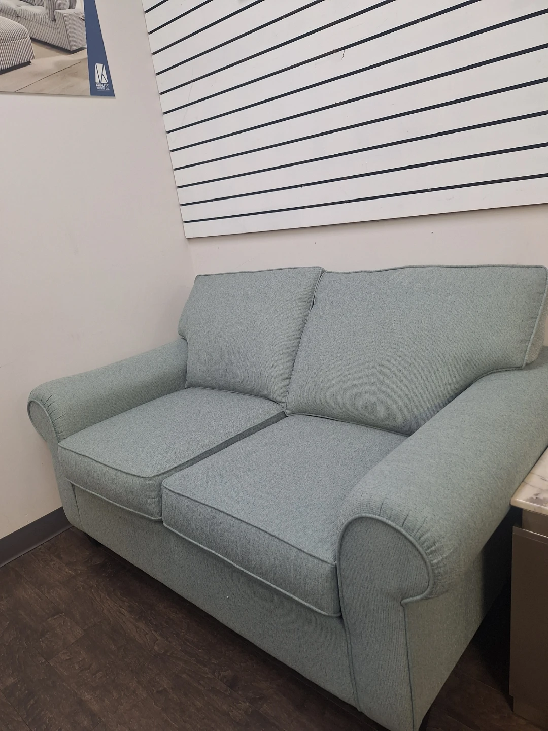 Light Blue Two-Seater Sofa