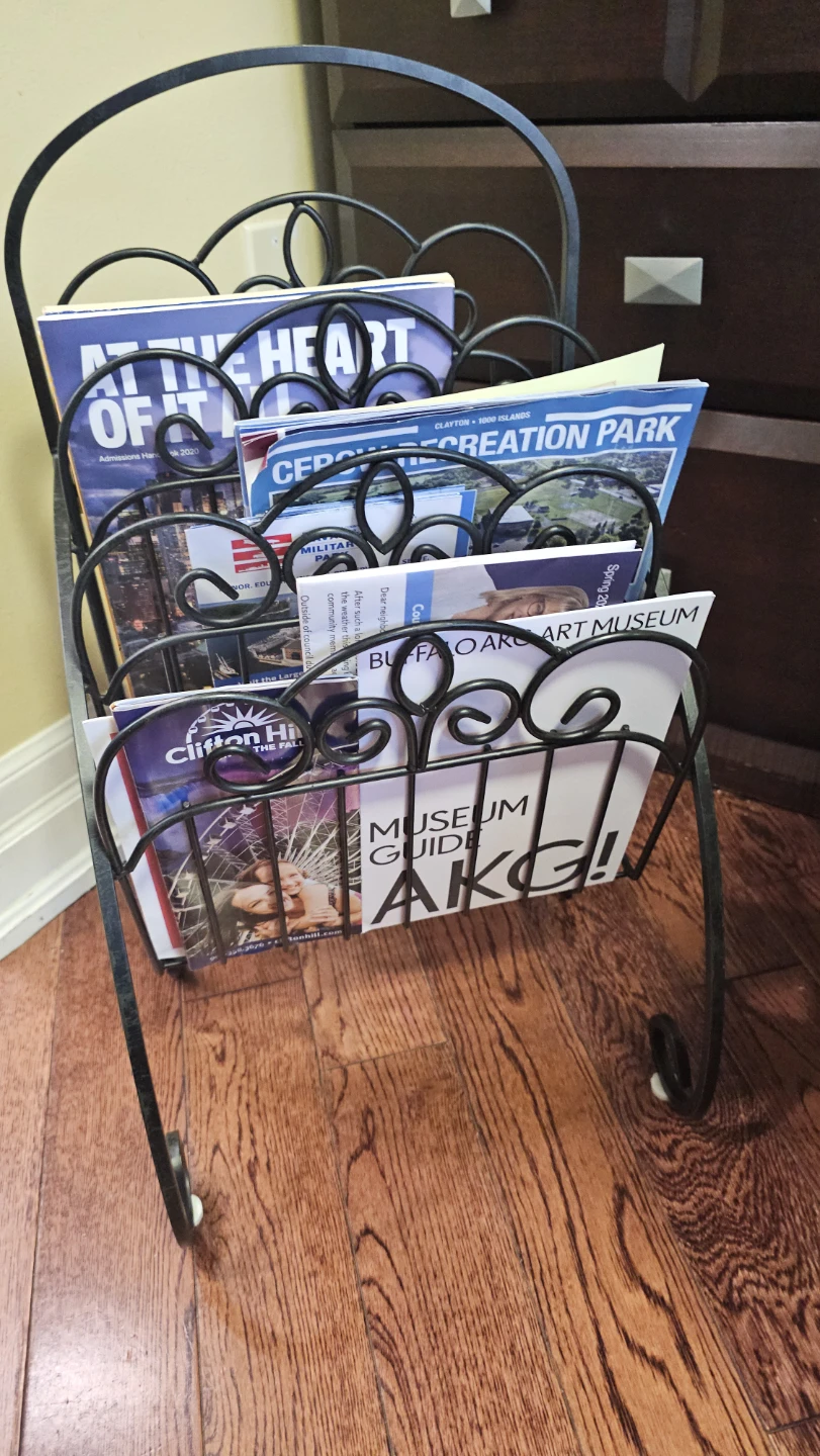 Vintage Wrought Iron Magazine Rack