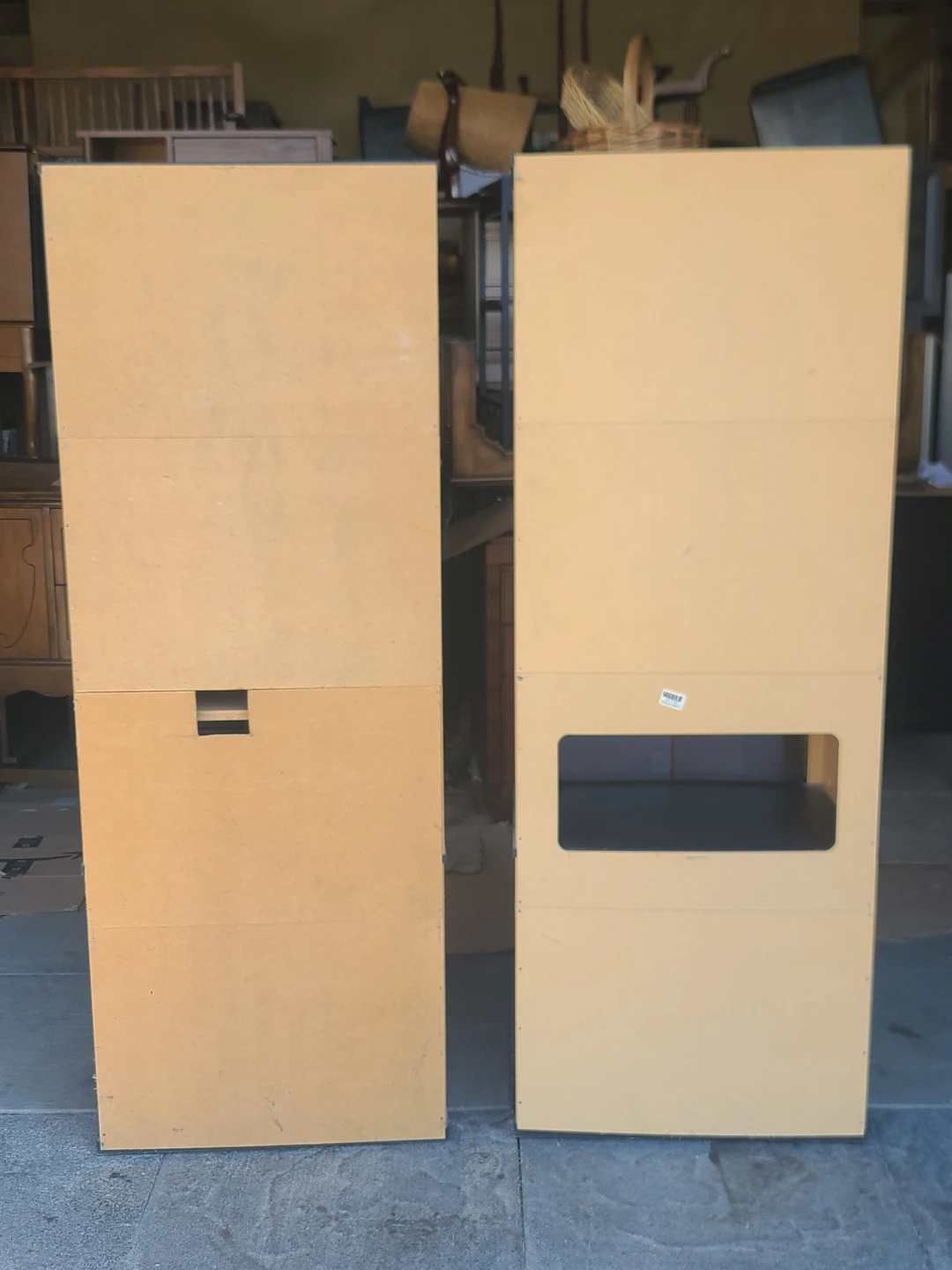 Pair of Modern Curved Glass Display Cabinets with Storage - photo 5