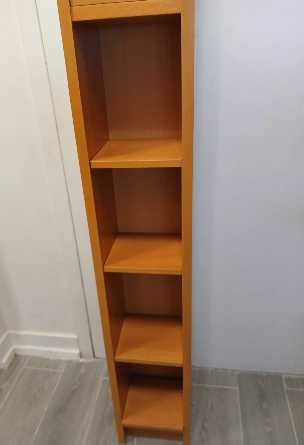 2 Tall Wooden CD/DVD Shelf Unit. $25 EACH. - photo 2