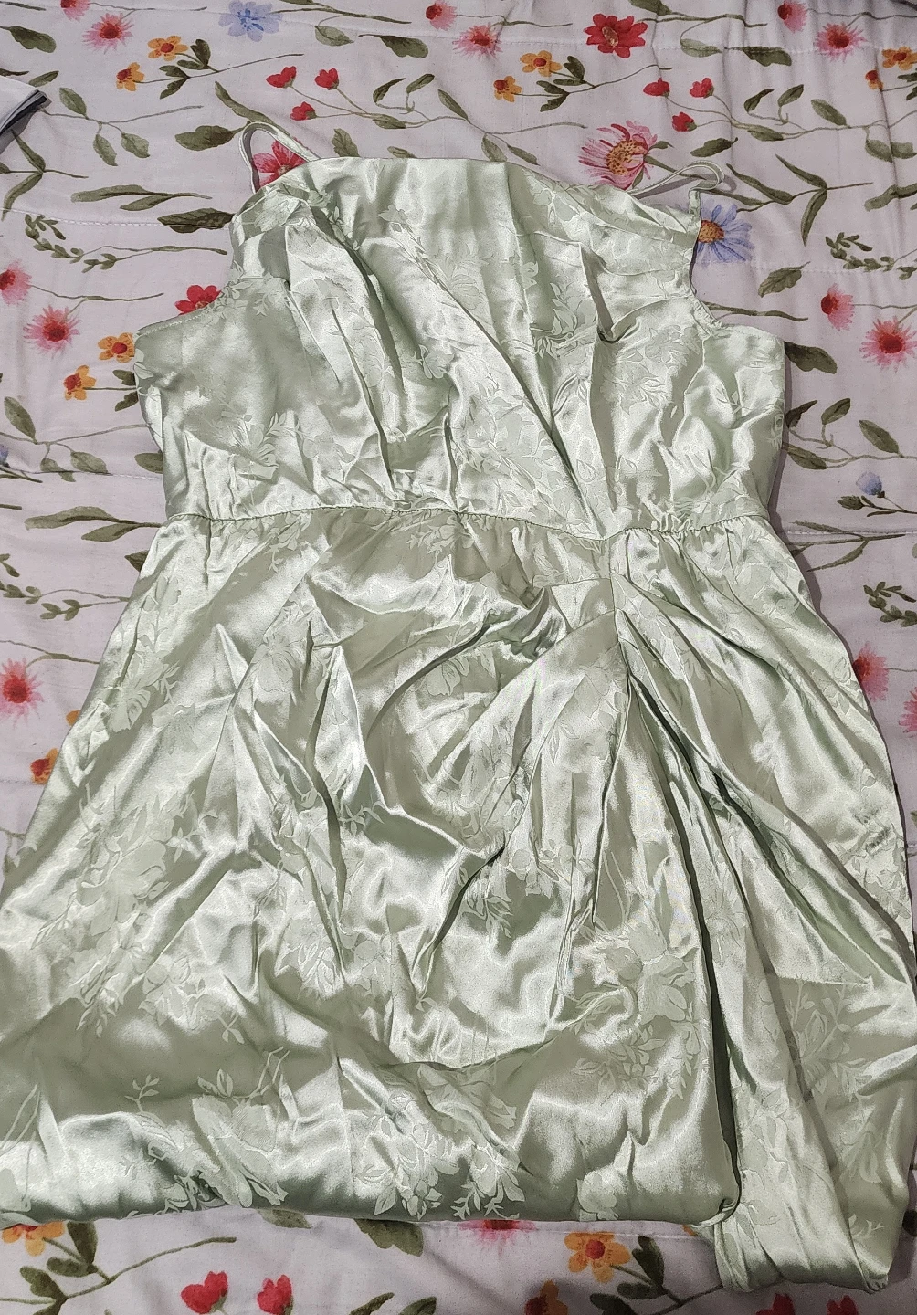 SHEIN CURVE Mint Green Ruched Satin Dress - photo 4