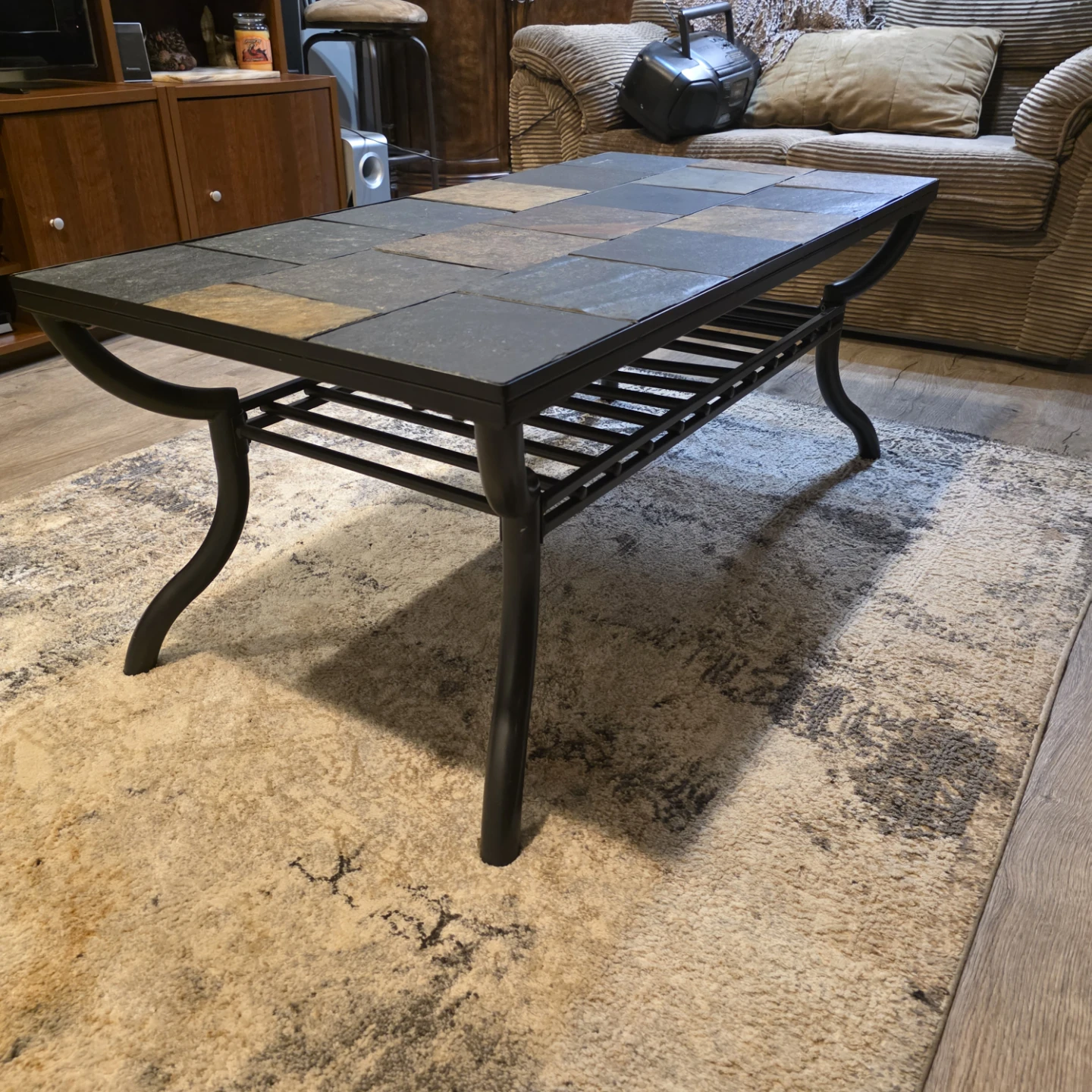 Slate Tile Top Coffee Table and end table - photo 2