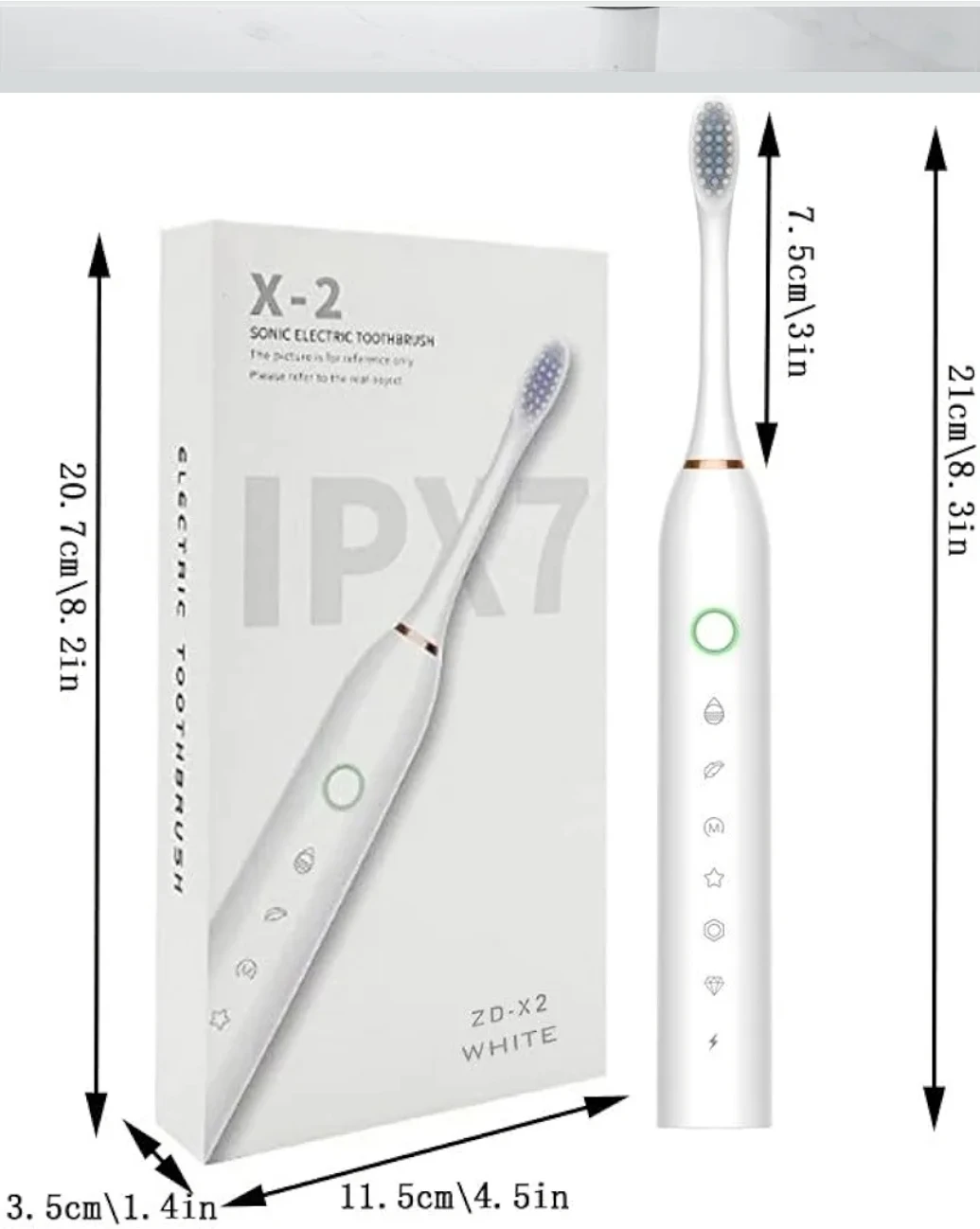 X-2 Sonic Electric Toothbrush – Rechargeable & Waterproof