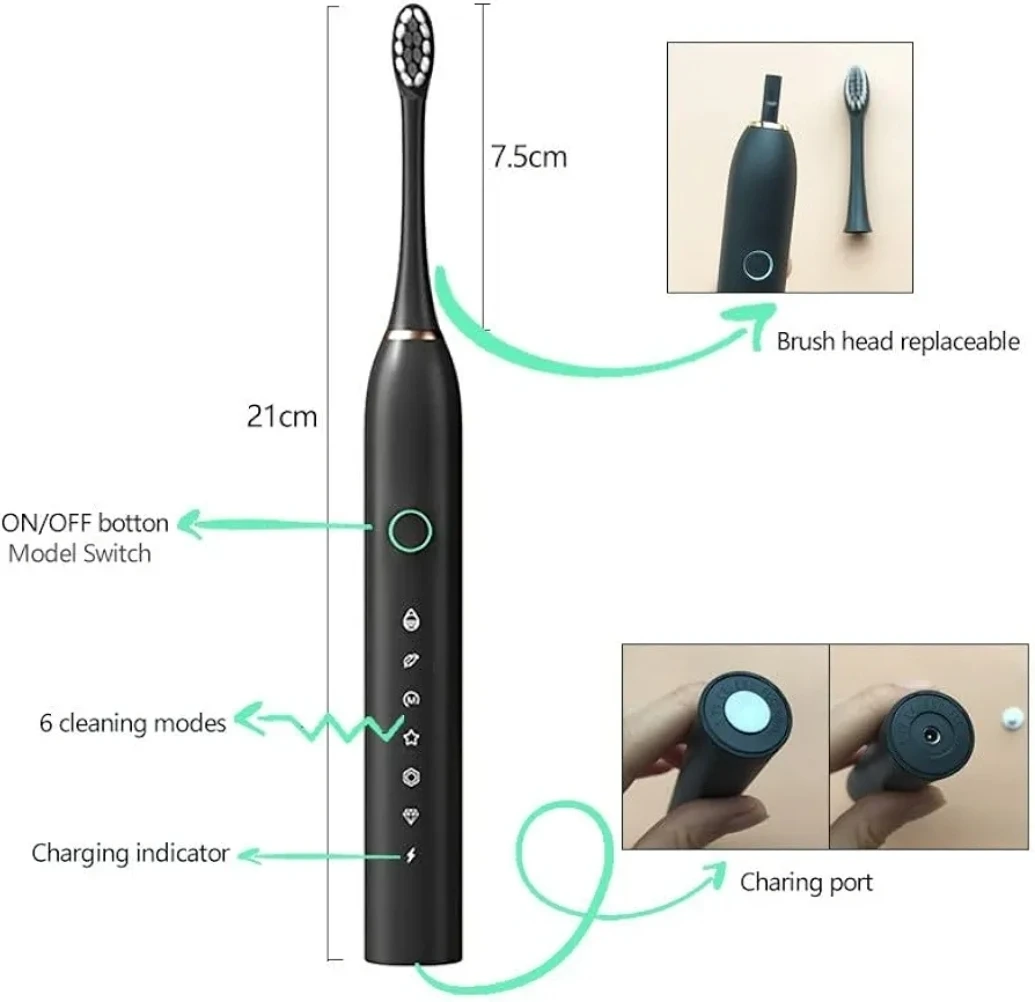X-2 Sonic Electric Toothbrush – Rechargeable & Waterproof - photo 2