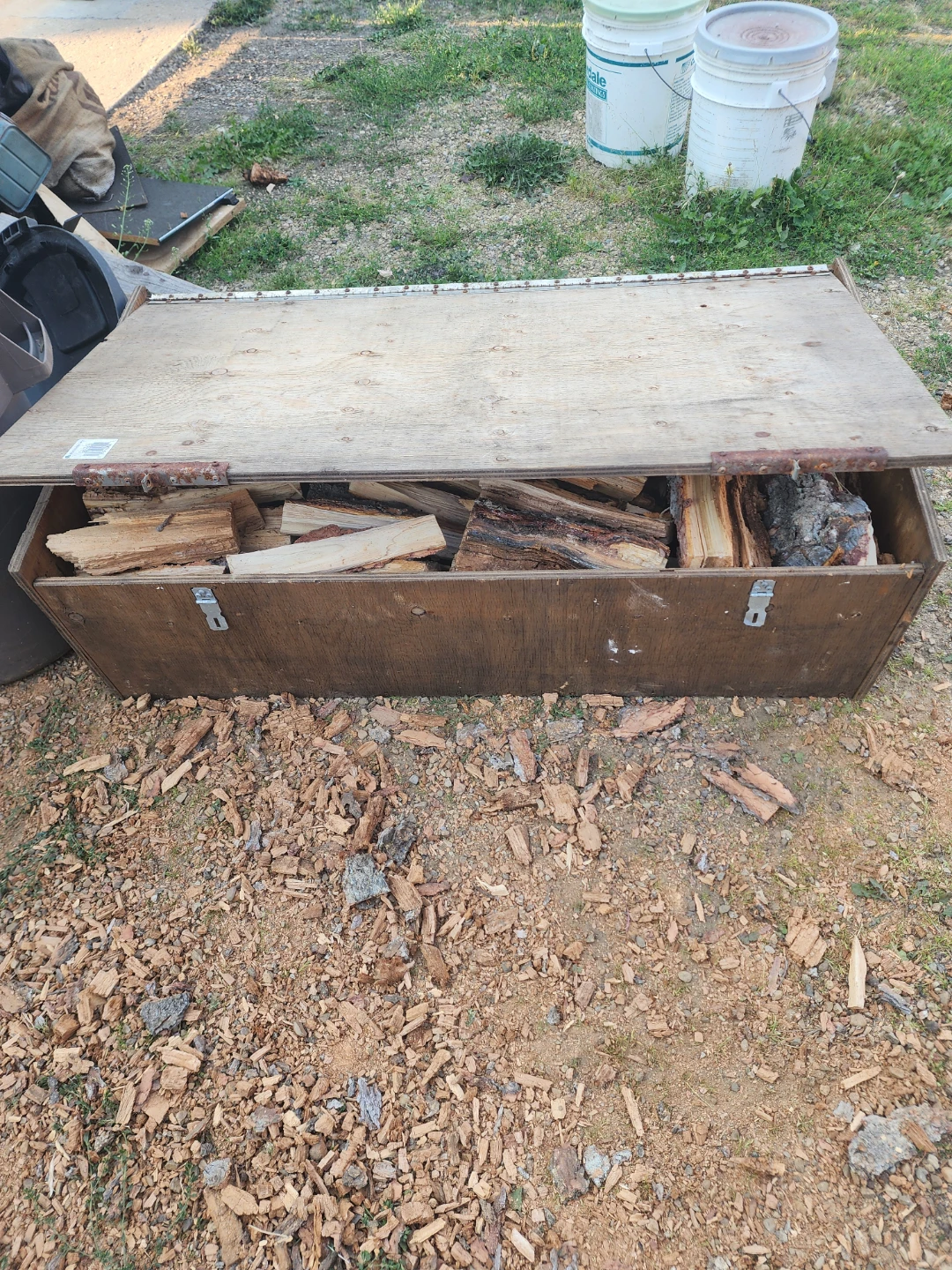 Wooden Storage Box with Firewood - photo 4