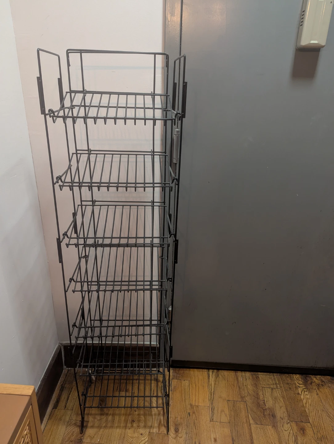 Black Metal Wire Shelf Unit - photo 3