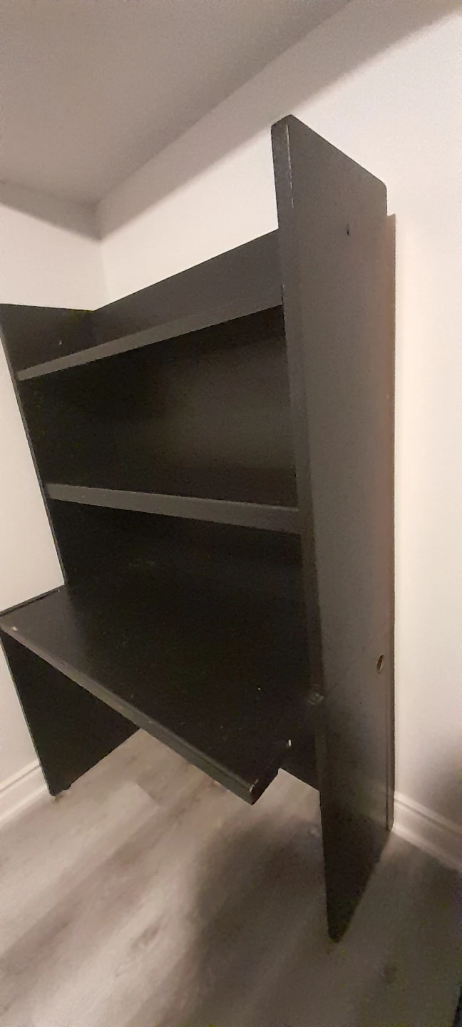 Black Desk with Shelving Unit - photo 3