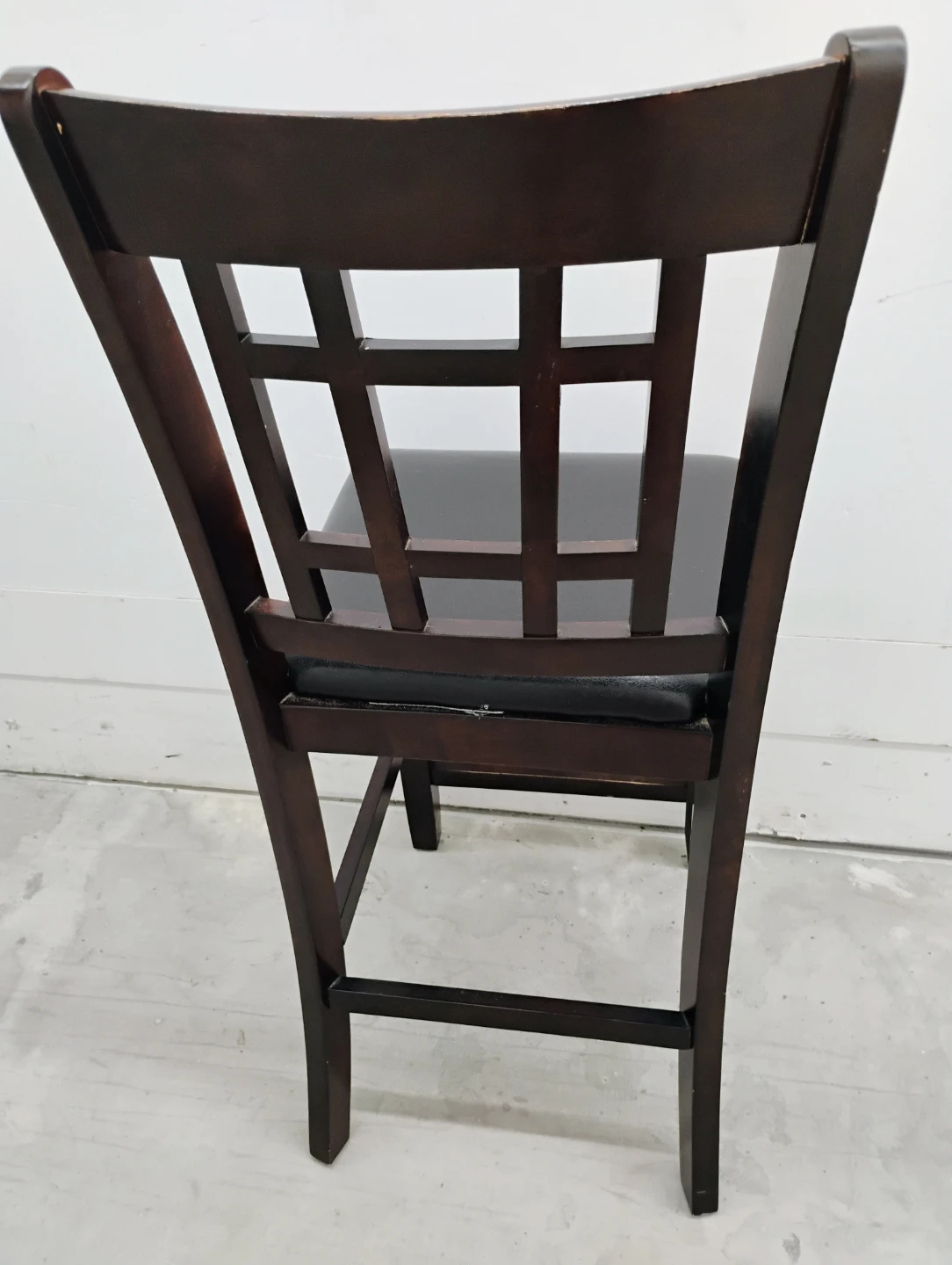 Wood Counter Height Stool with Black Seat - photo 4