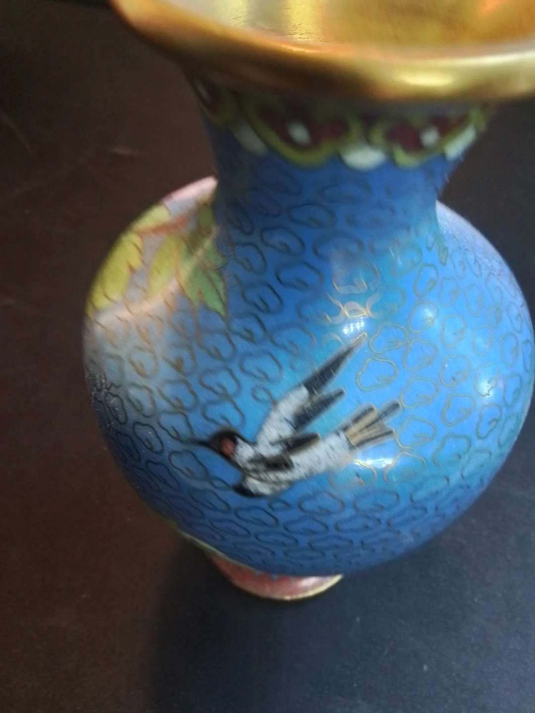 Cloisonné Vase with Floral and Bird Design - photo 4