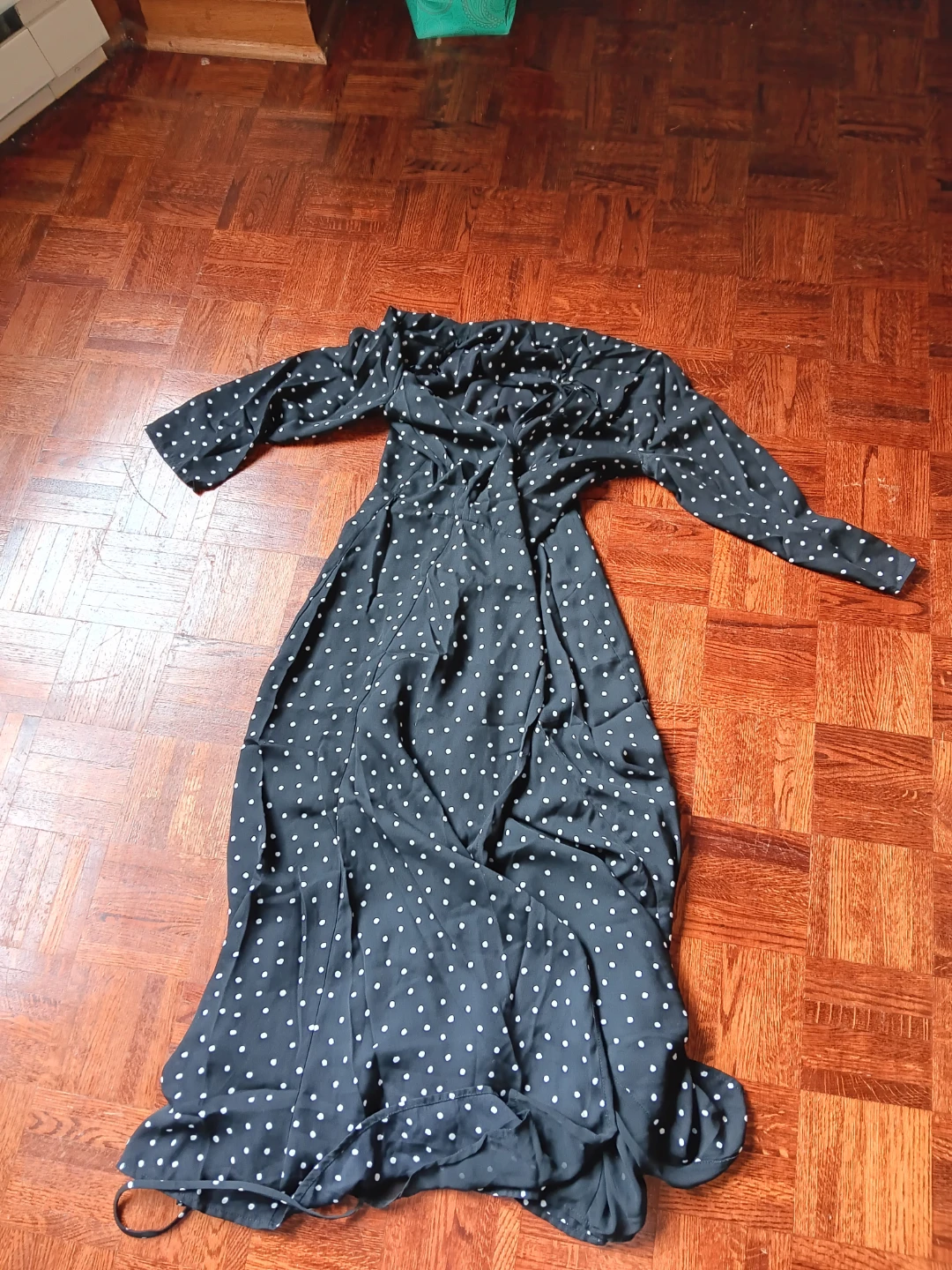 Black polka dot dress