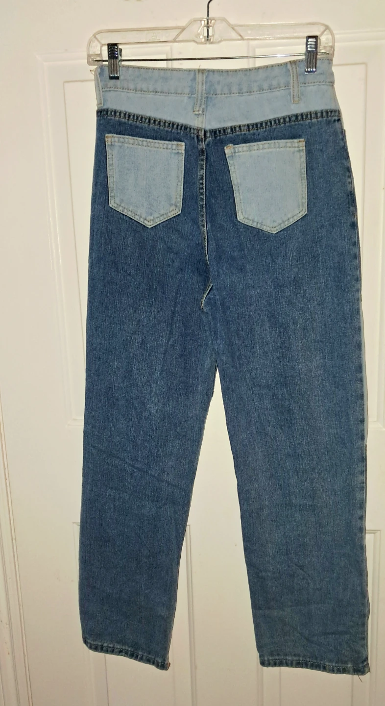 Highwaisted Patchwork Denim Jeans - photo 3