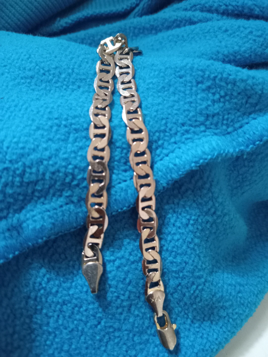 Gold-tone Anchor Link Bracelet 14k white gold