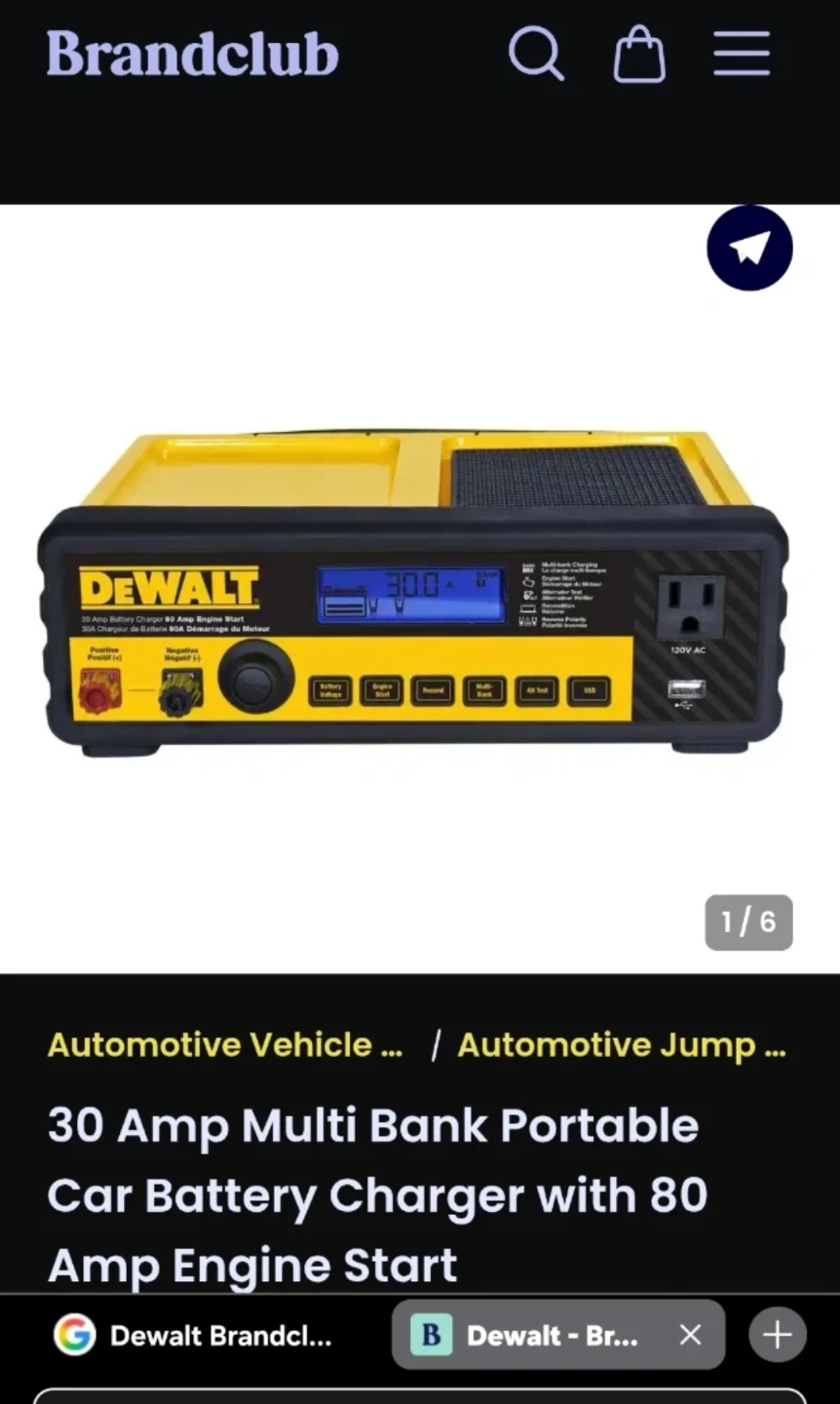 DEWALT 30 Amp Multi Bank Portable Car Battery Charger
