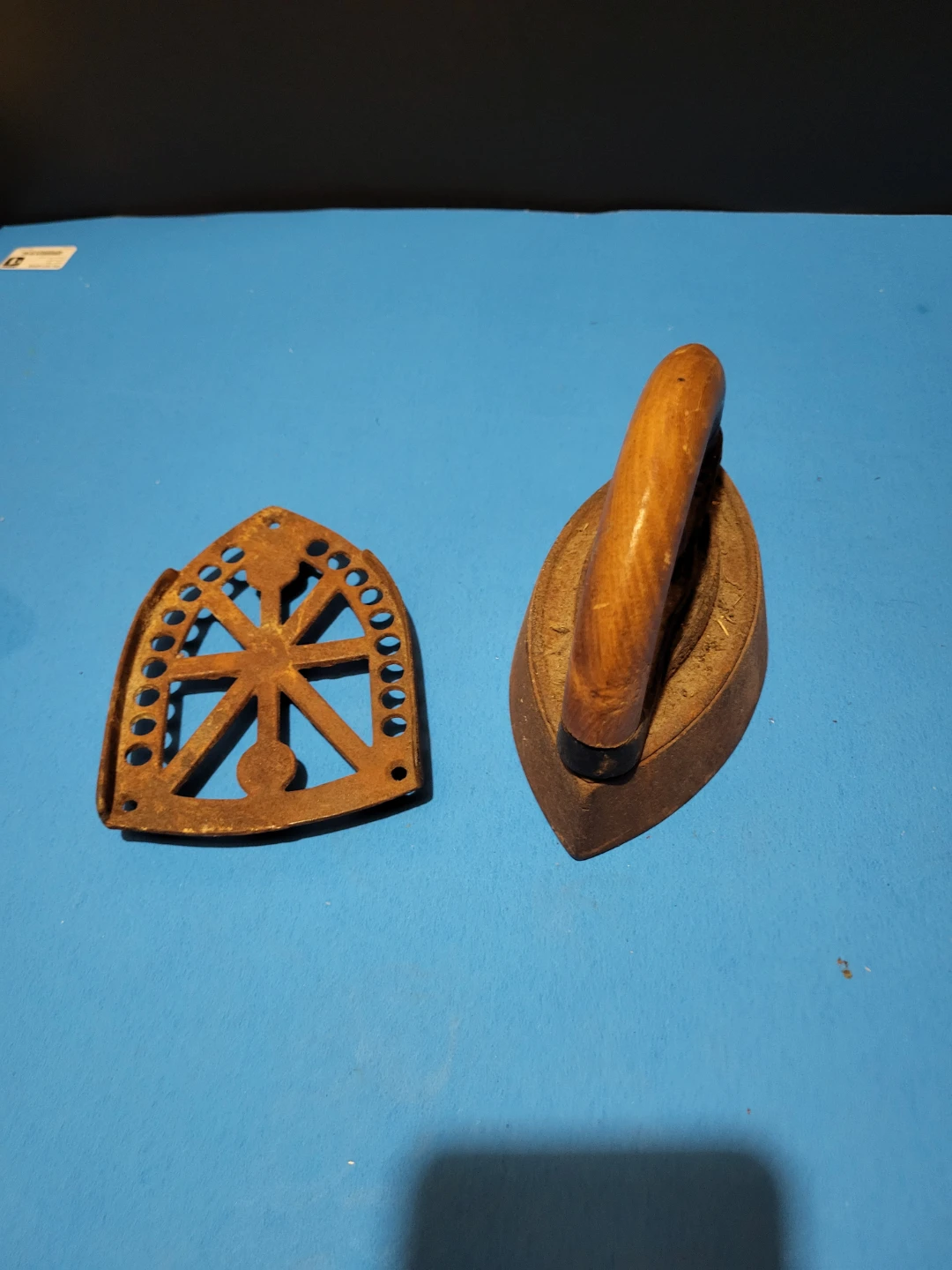 Antique Sad Iron with Trivet