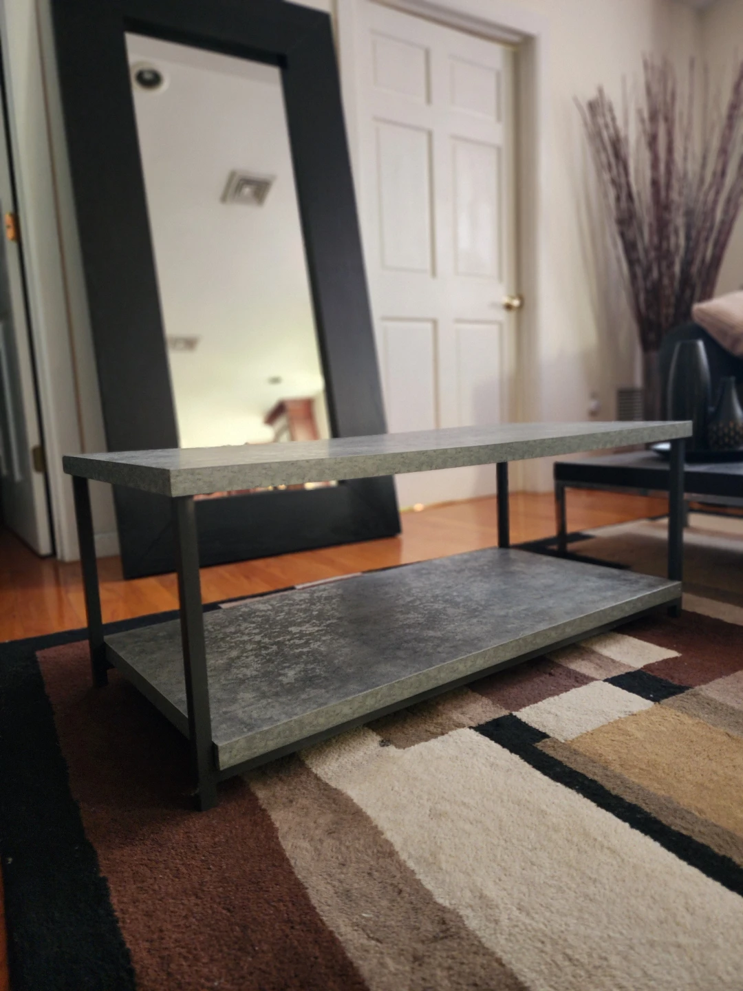 Jamestown Rustic Slate Concrete Coffee Table with Storage Shelf - photo 5