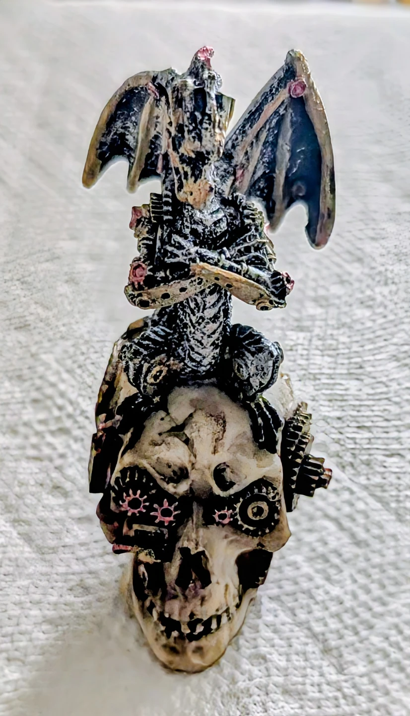 Steampunk Dragon Skull Figurine