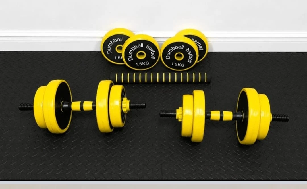 Adjustable Dumbbell Set with 4 x 1.5kg Plates - Yellow - photo 2