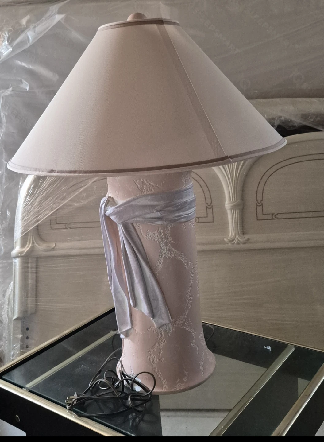 Pink Table Lamp with Fabric Accent - photo 3