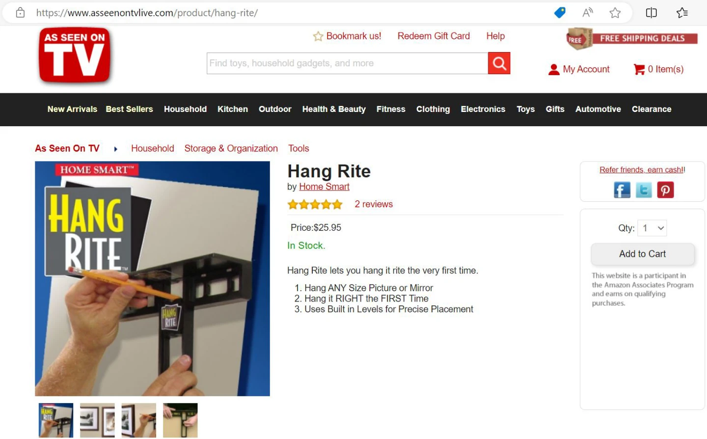 HOME SMART - Hang Rite - Brand New in Box!!