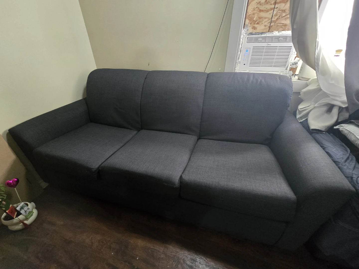 Dark Grey Fabric Sofa - photo 2
