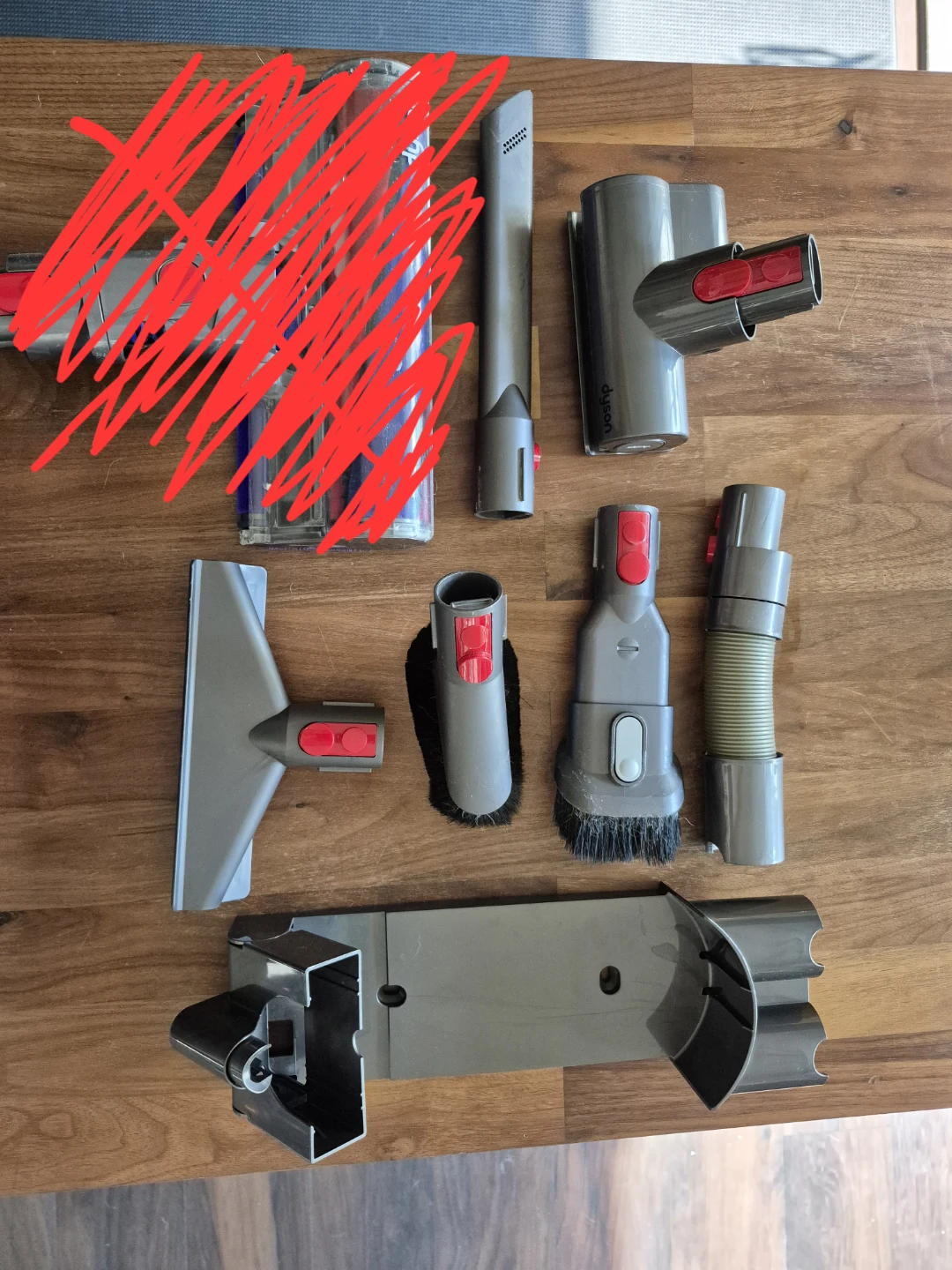 Dyson V8 Vacuum Attachments and Wall Dock